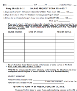 image of Course Request Form