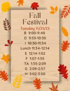 Fall Fest Schedule 
