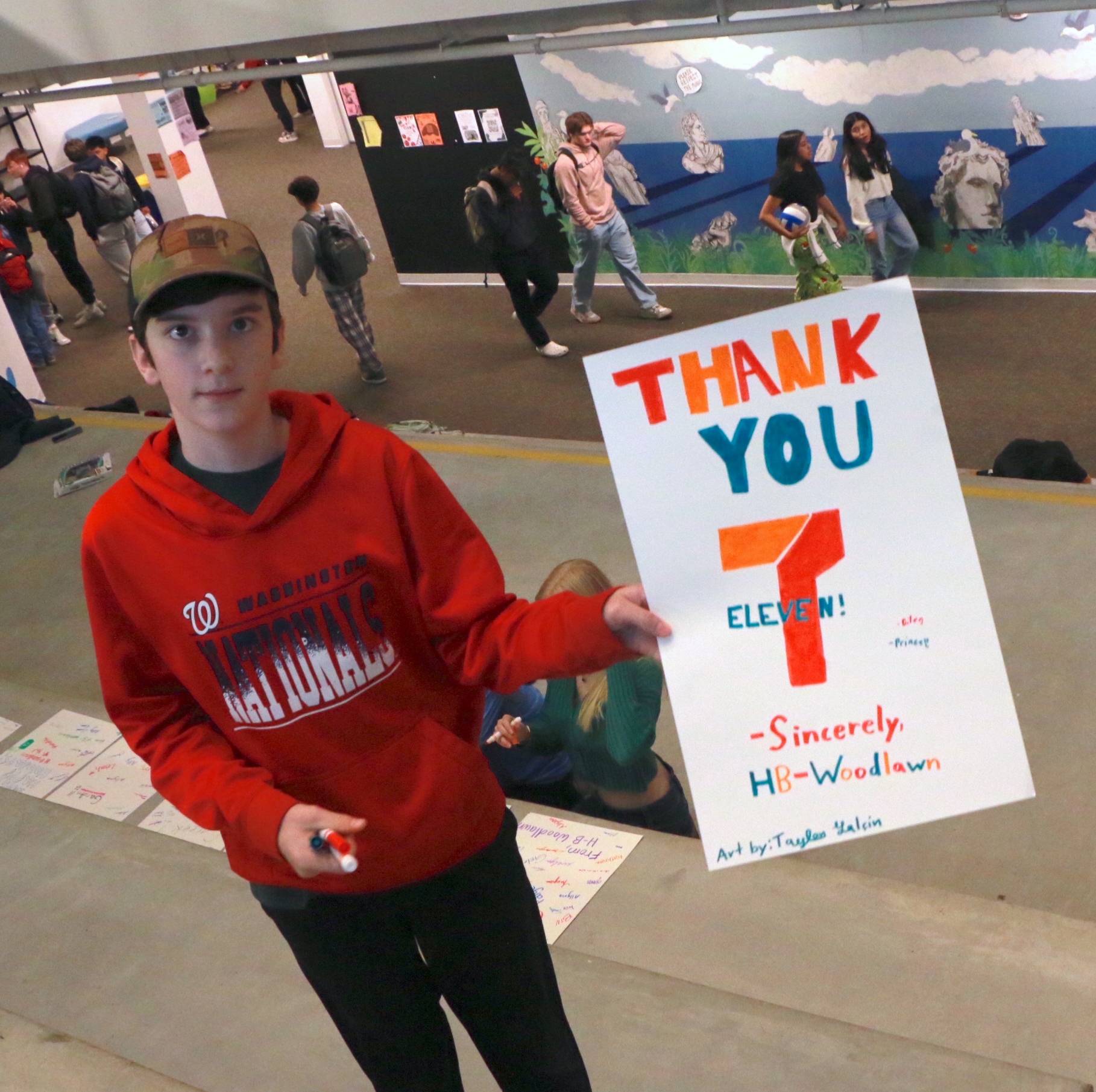 Student participating in Caring Community Day