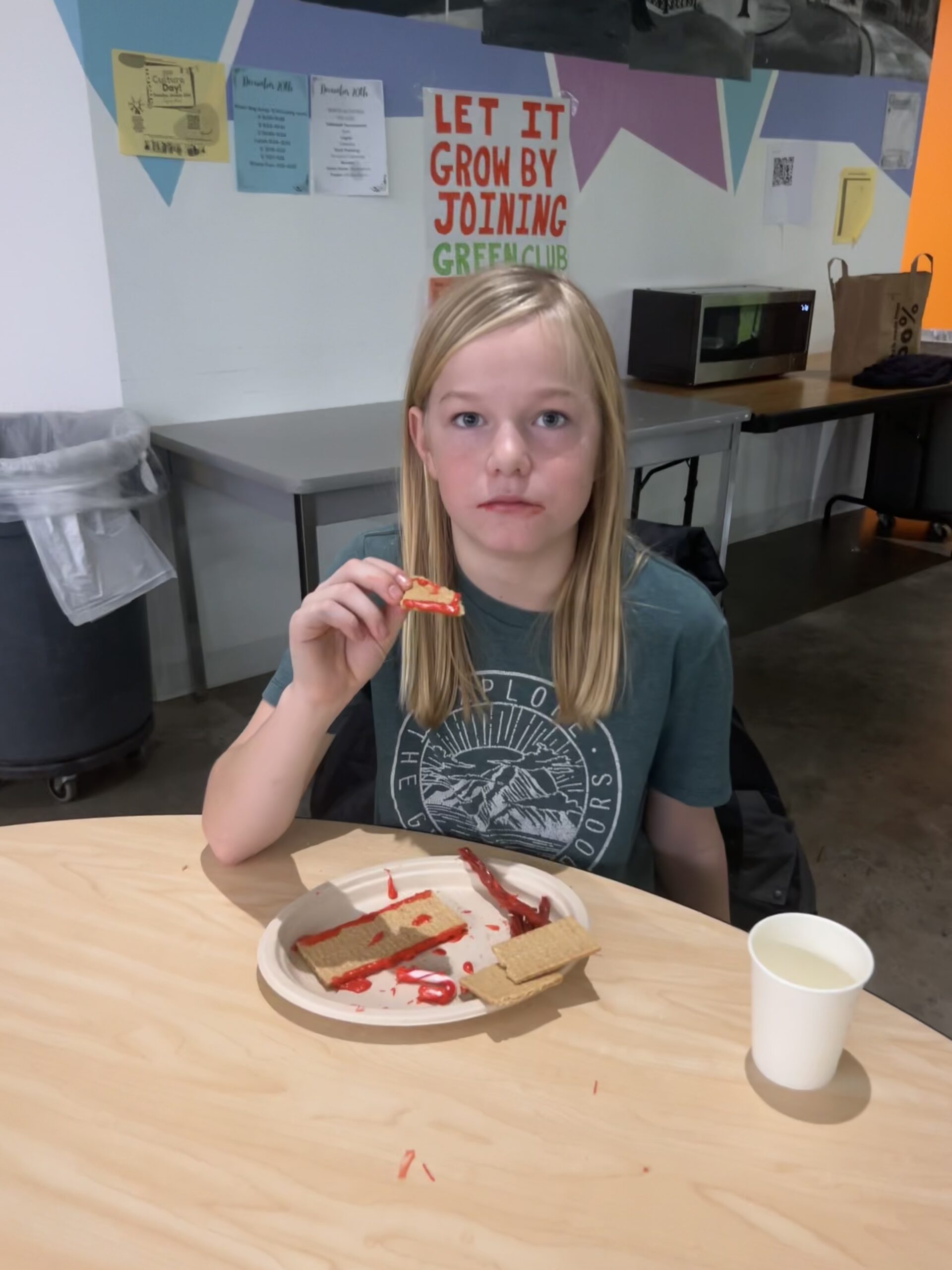 Students making gingerbread houses