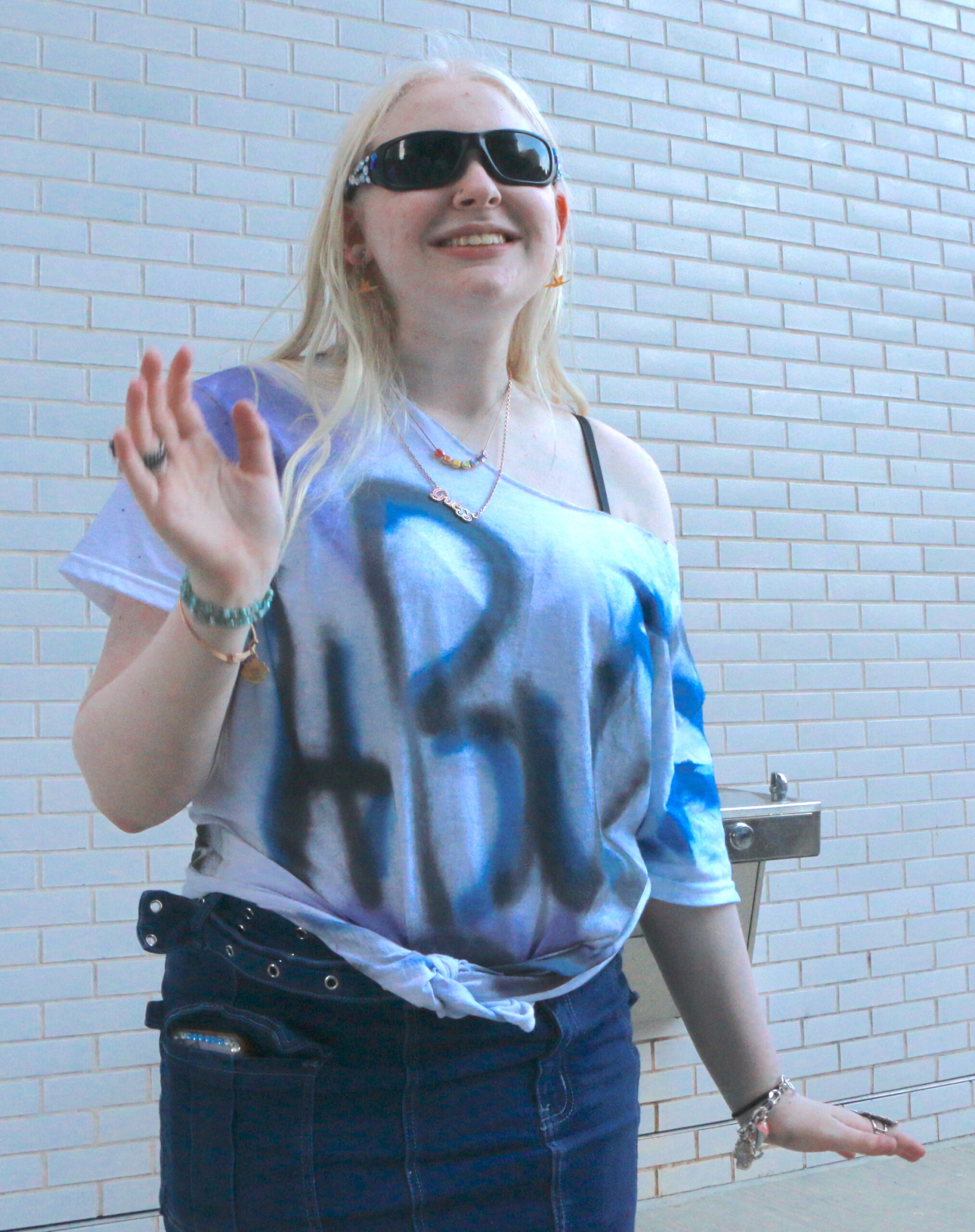 Students arriving to school on the first day