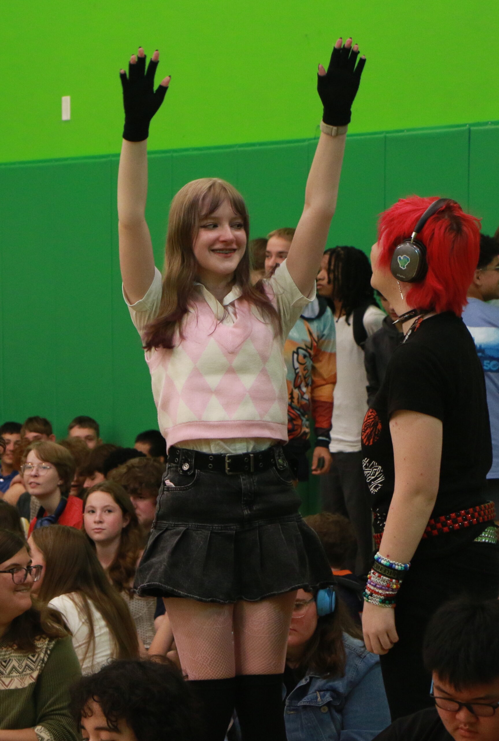 Students at first day assembly