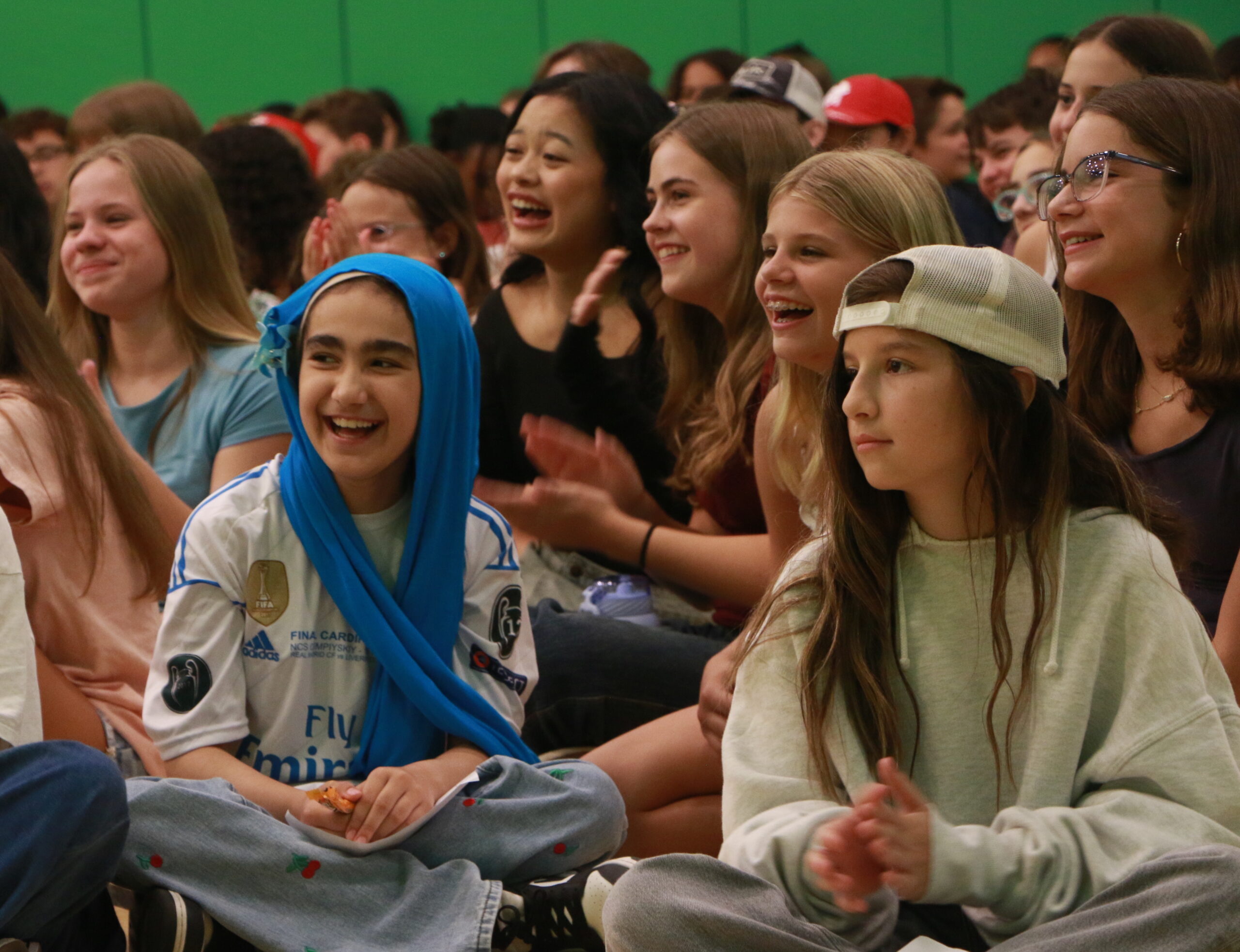 Students at first day assembly