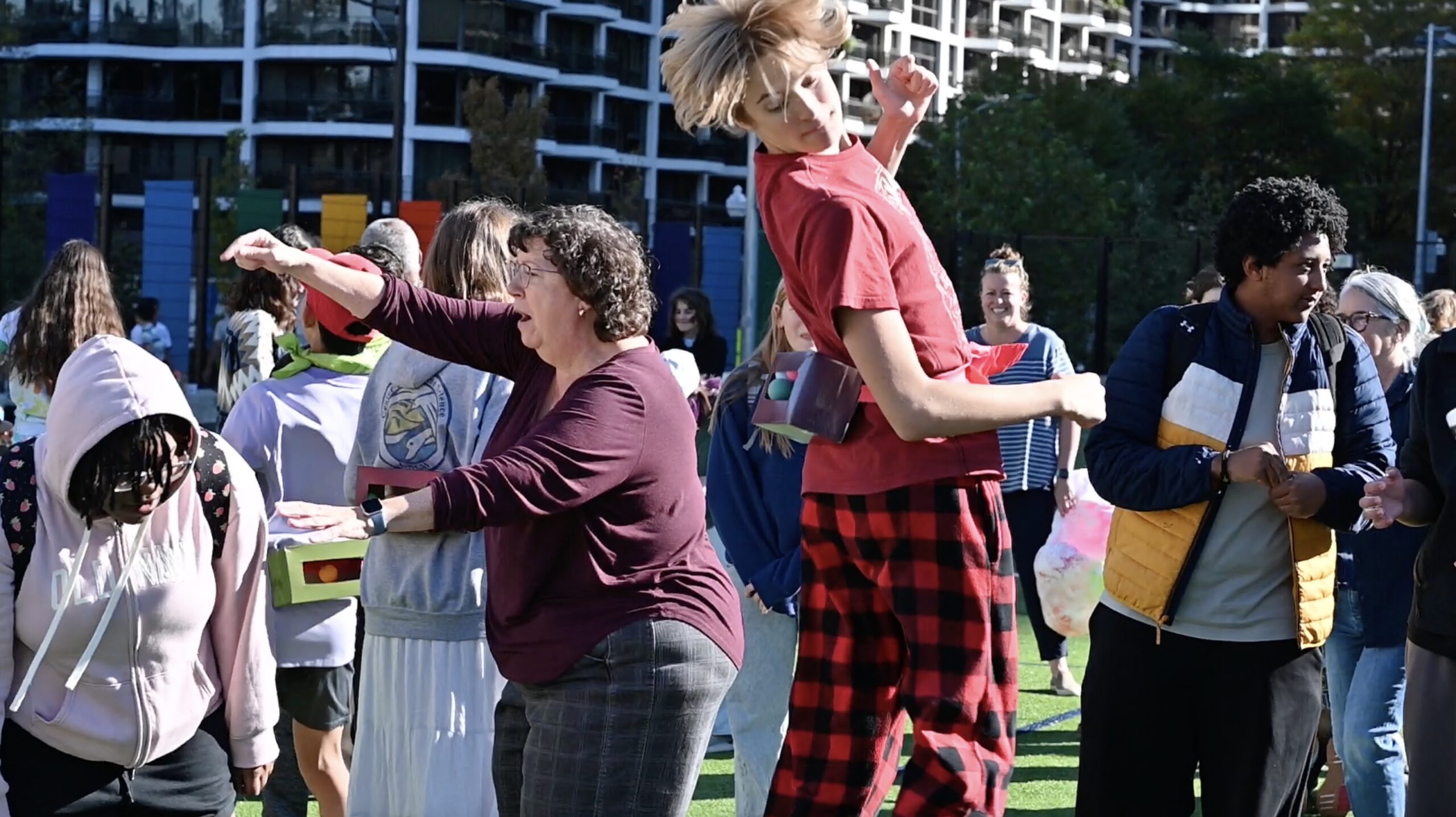 Students and teachers participating in the TA Troll Off