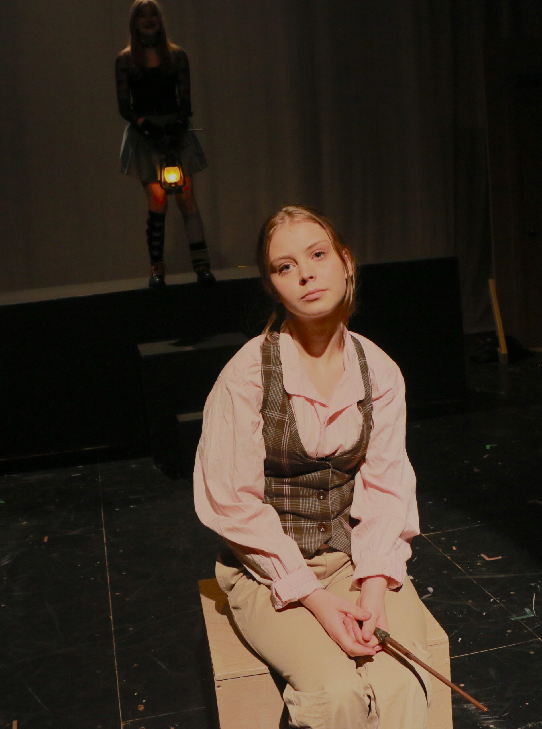 Student actors performing in Puffs