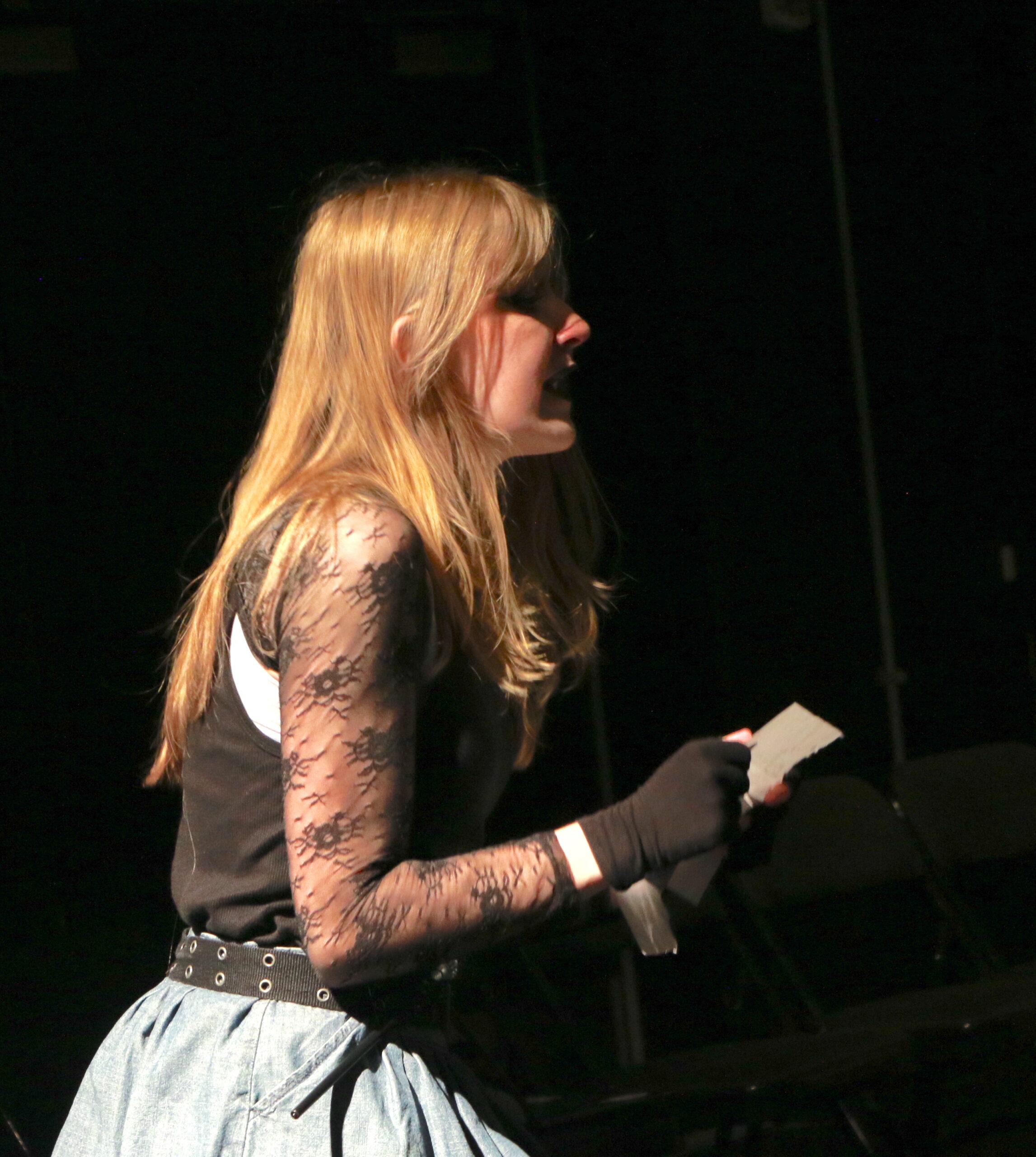 Student actor performing in Puffs