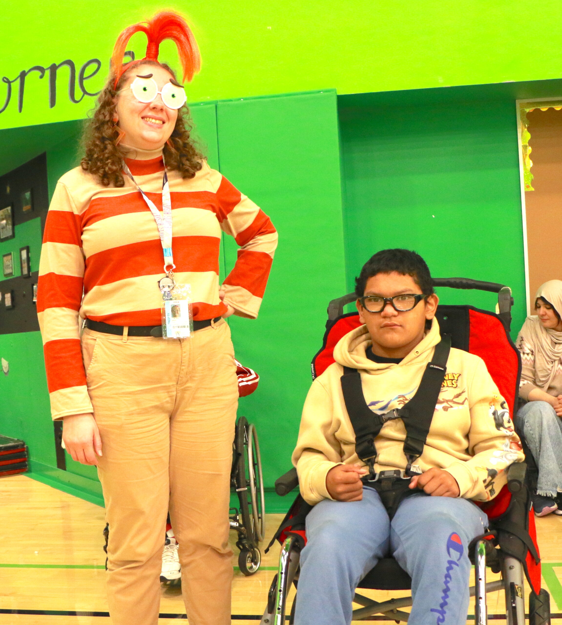 Teacher and student on Halloween