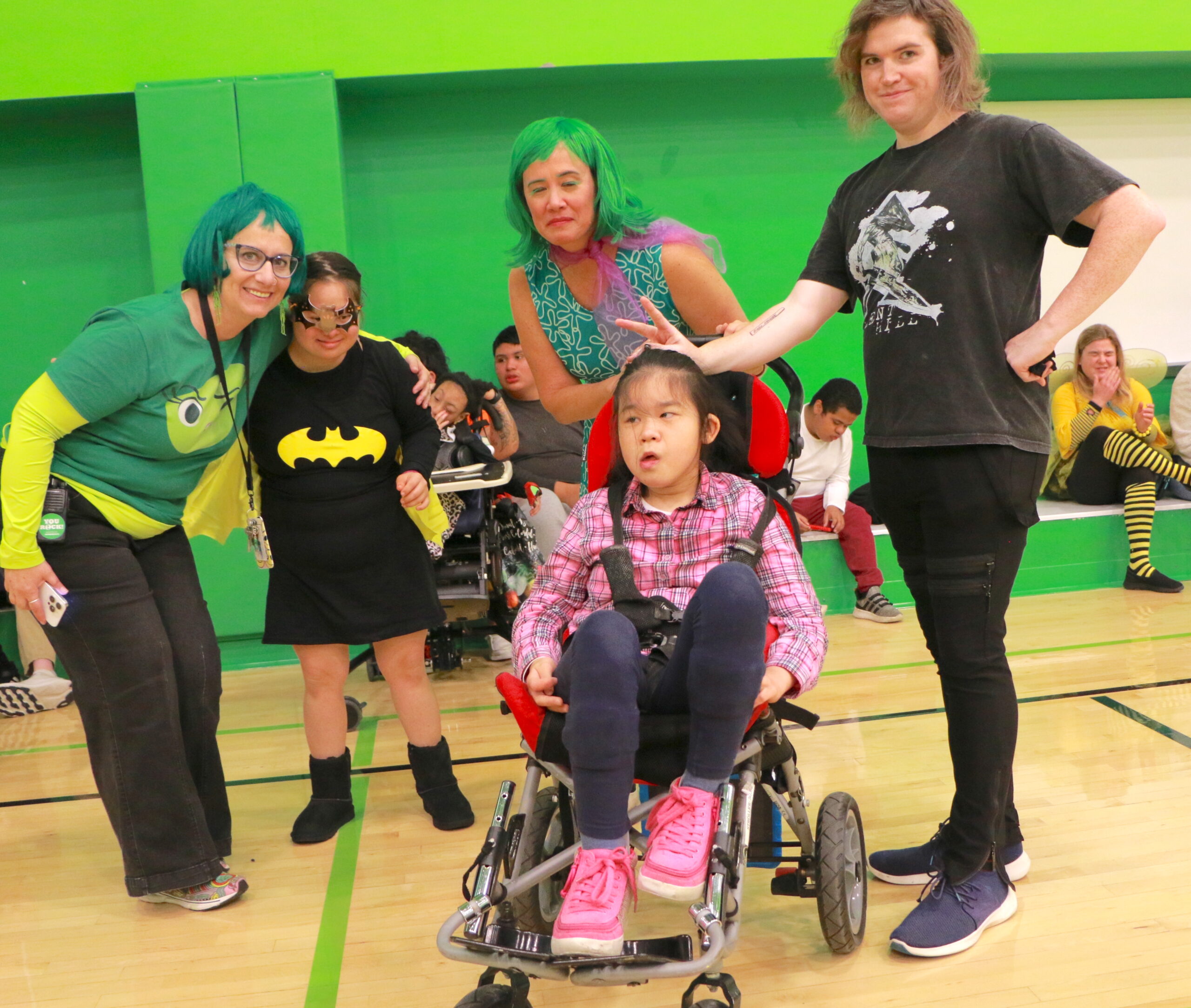 Teachers and students on Halloween