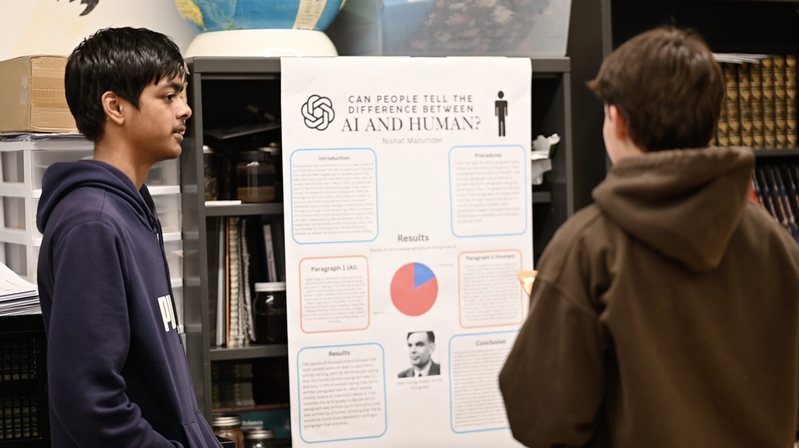 Students presenting at the Science Fair