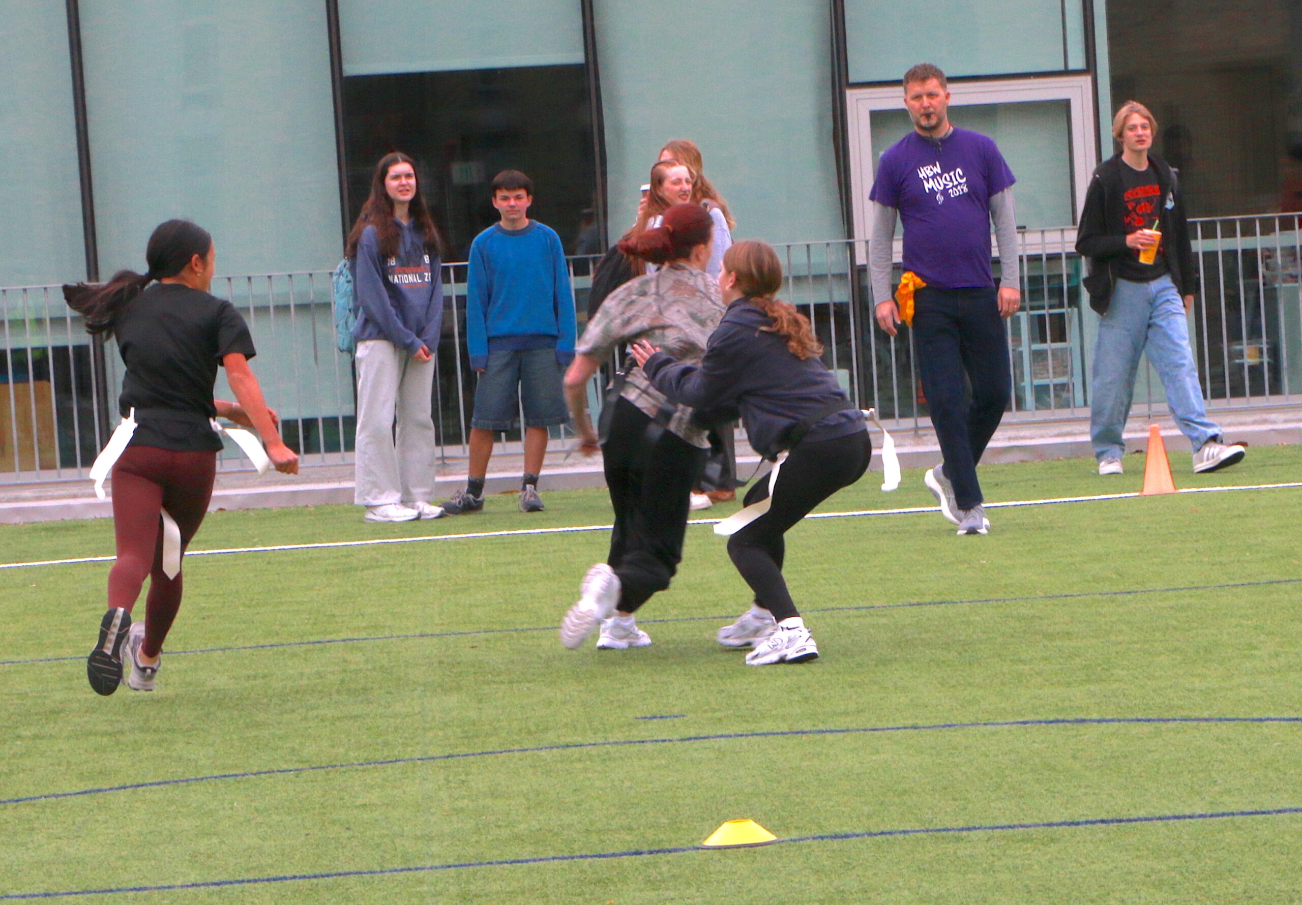 Students competing in the Turkey Bowl