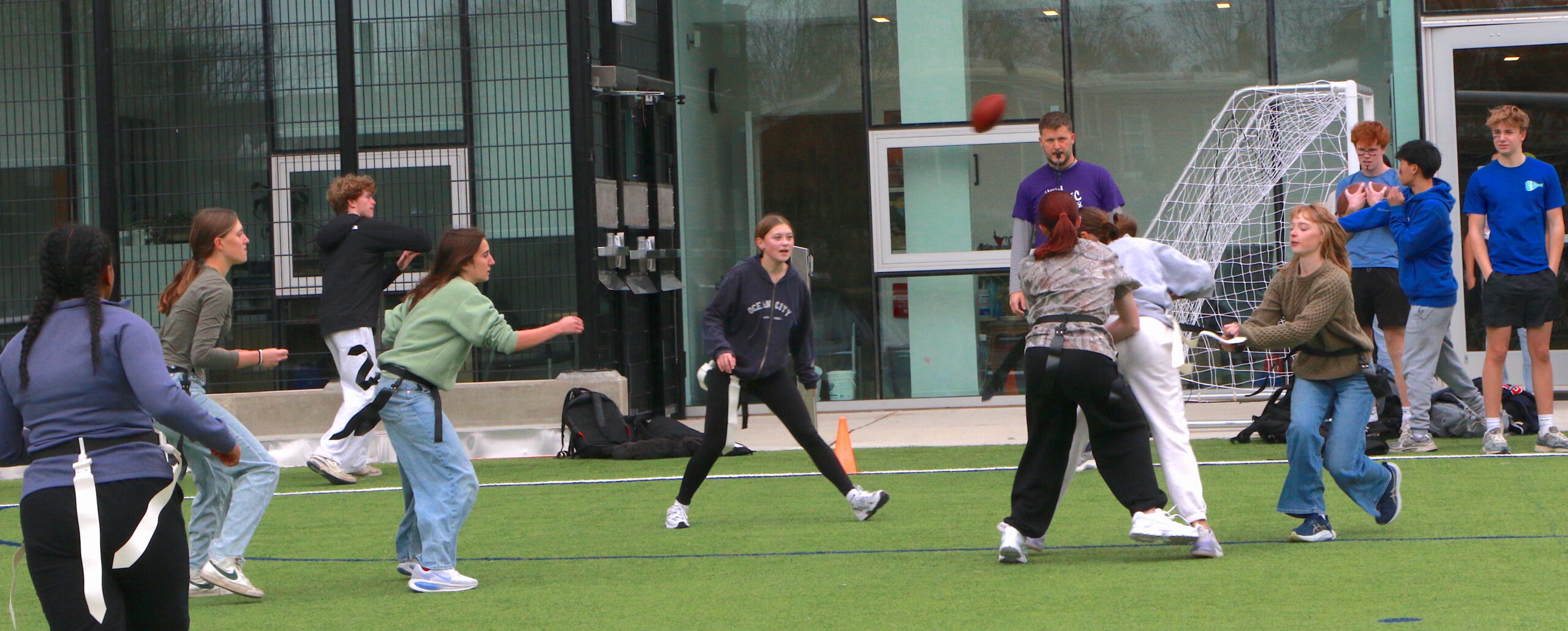 Students competing in the Turkey Bowl
