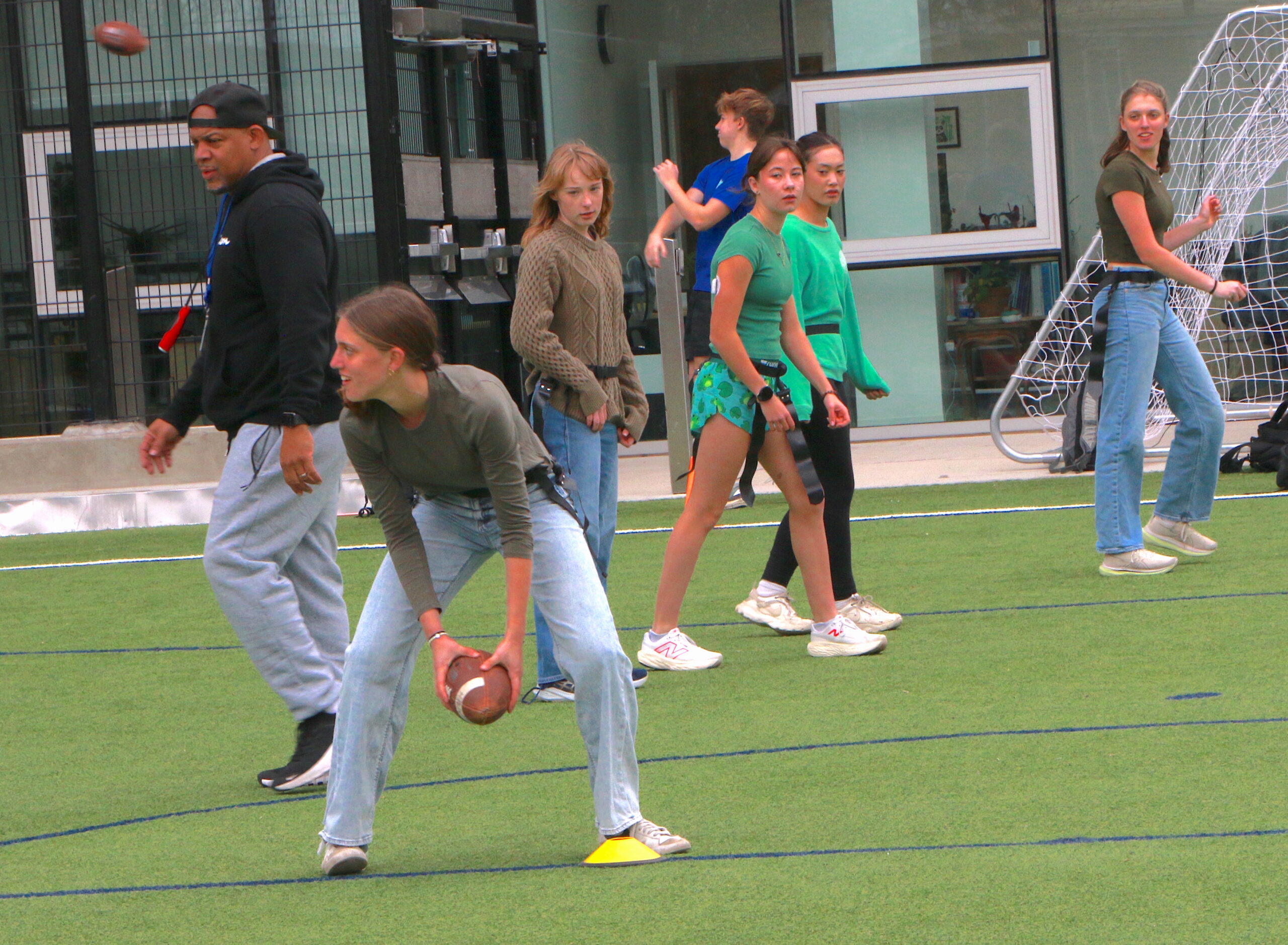 Students competing in the Turkey Bowl