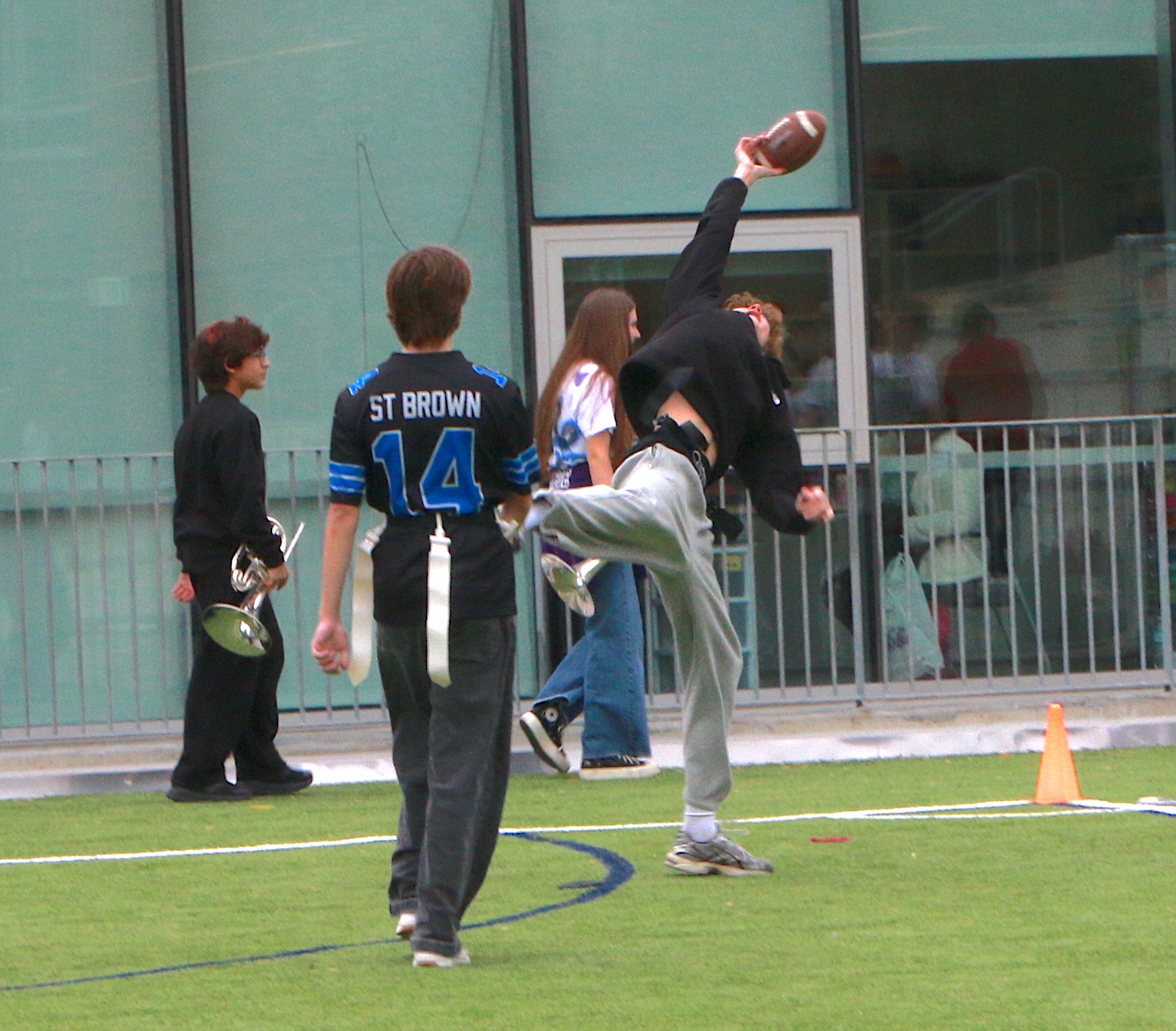 Students competing in the Turkey Bowl