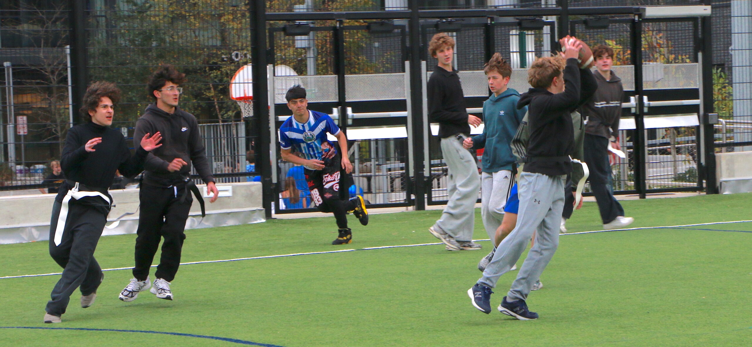 Students competing in the Turkey Bowl