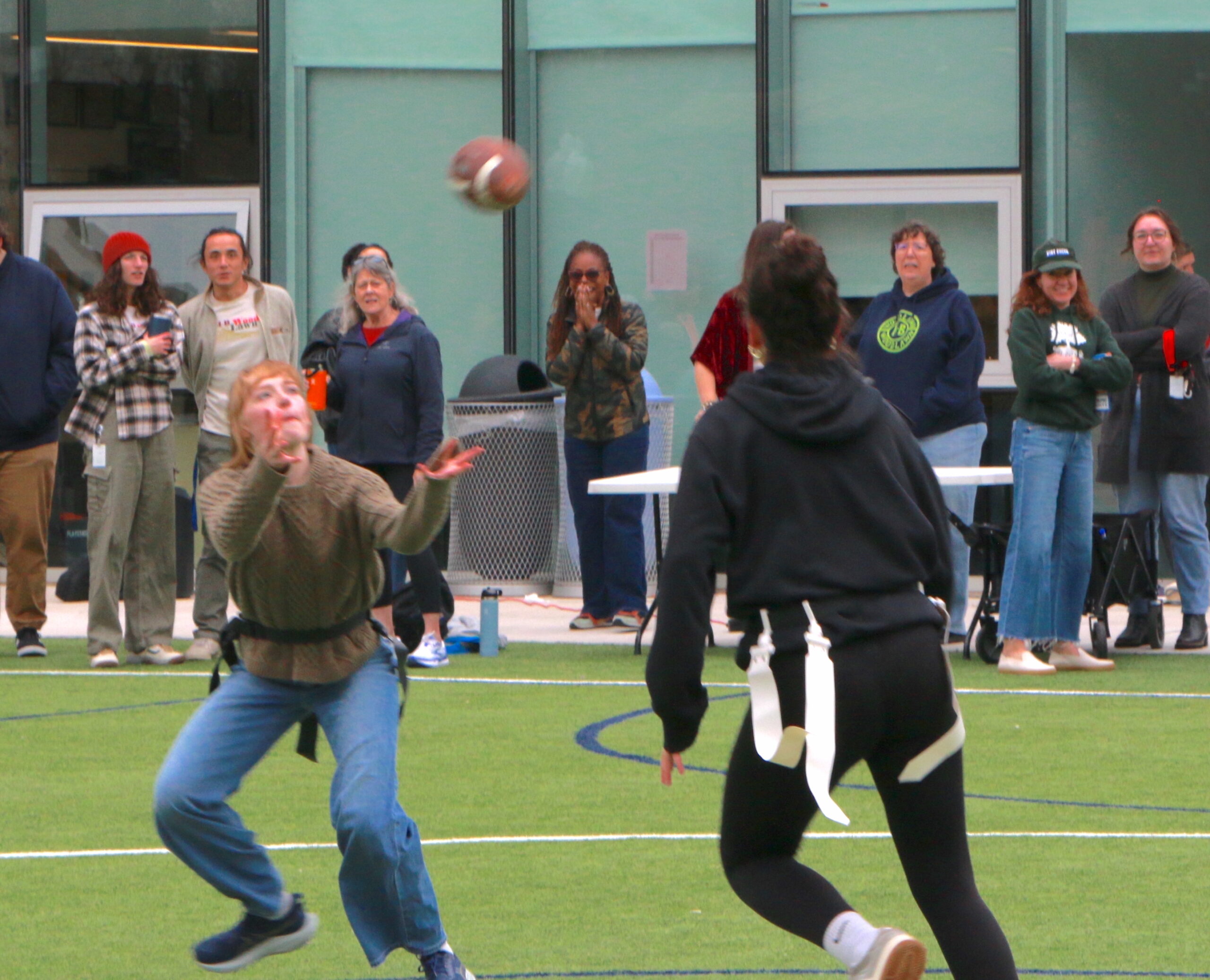 Students competing in the Turkey Bowl