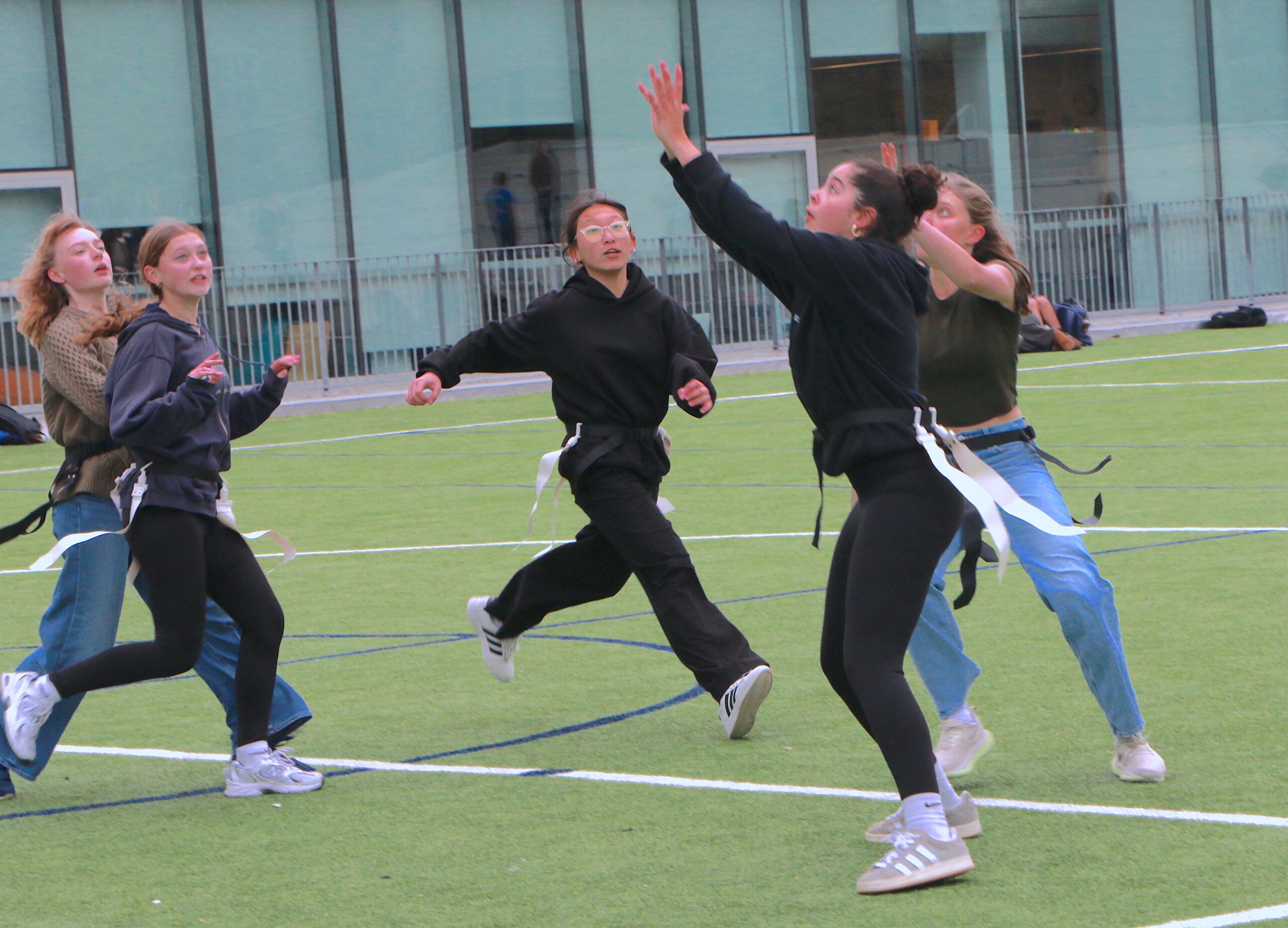 Students competing in the Turkey Bowl