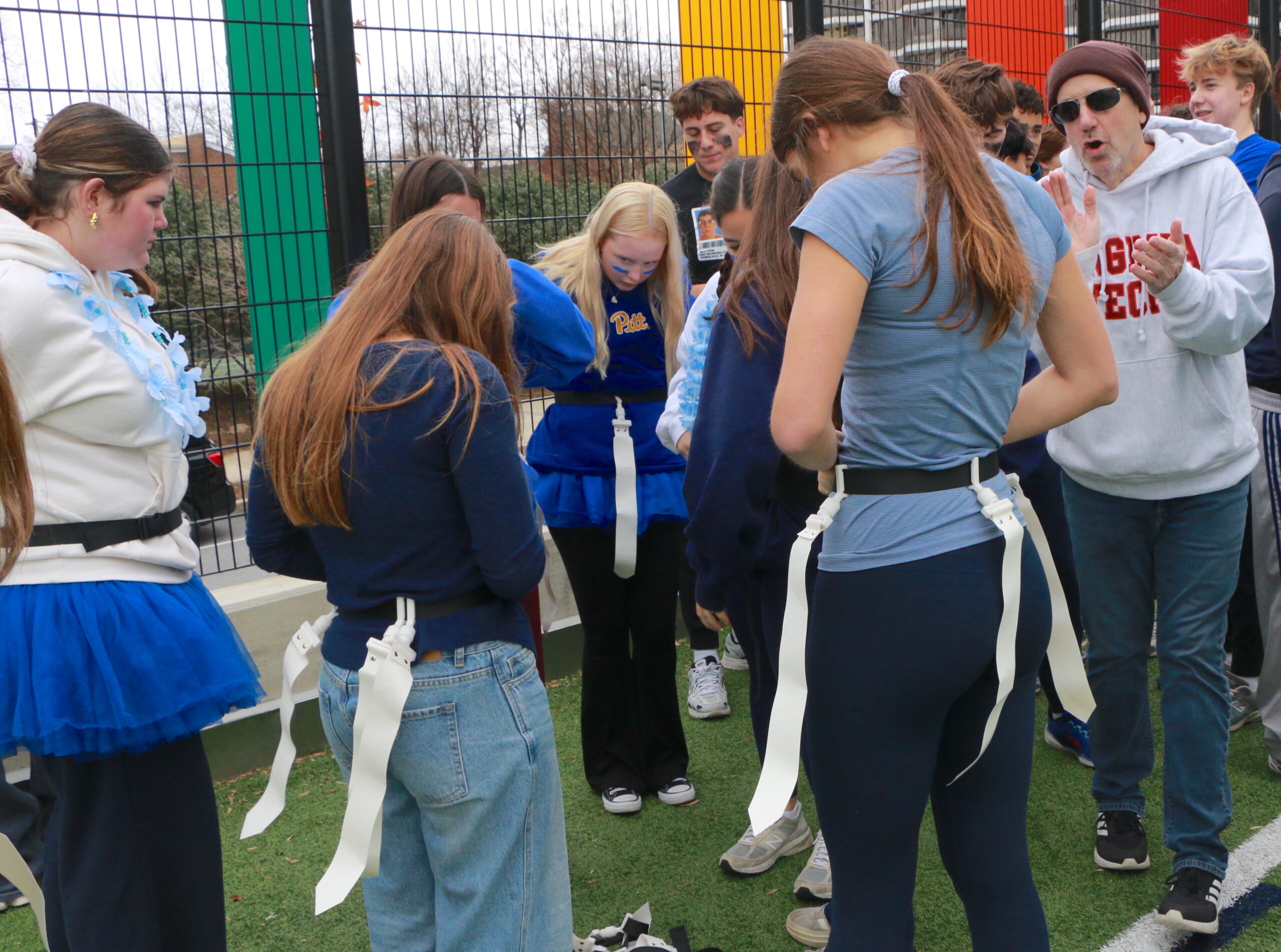 Students competing in the Turkey Bowl