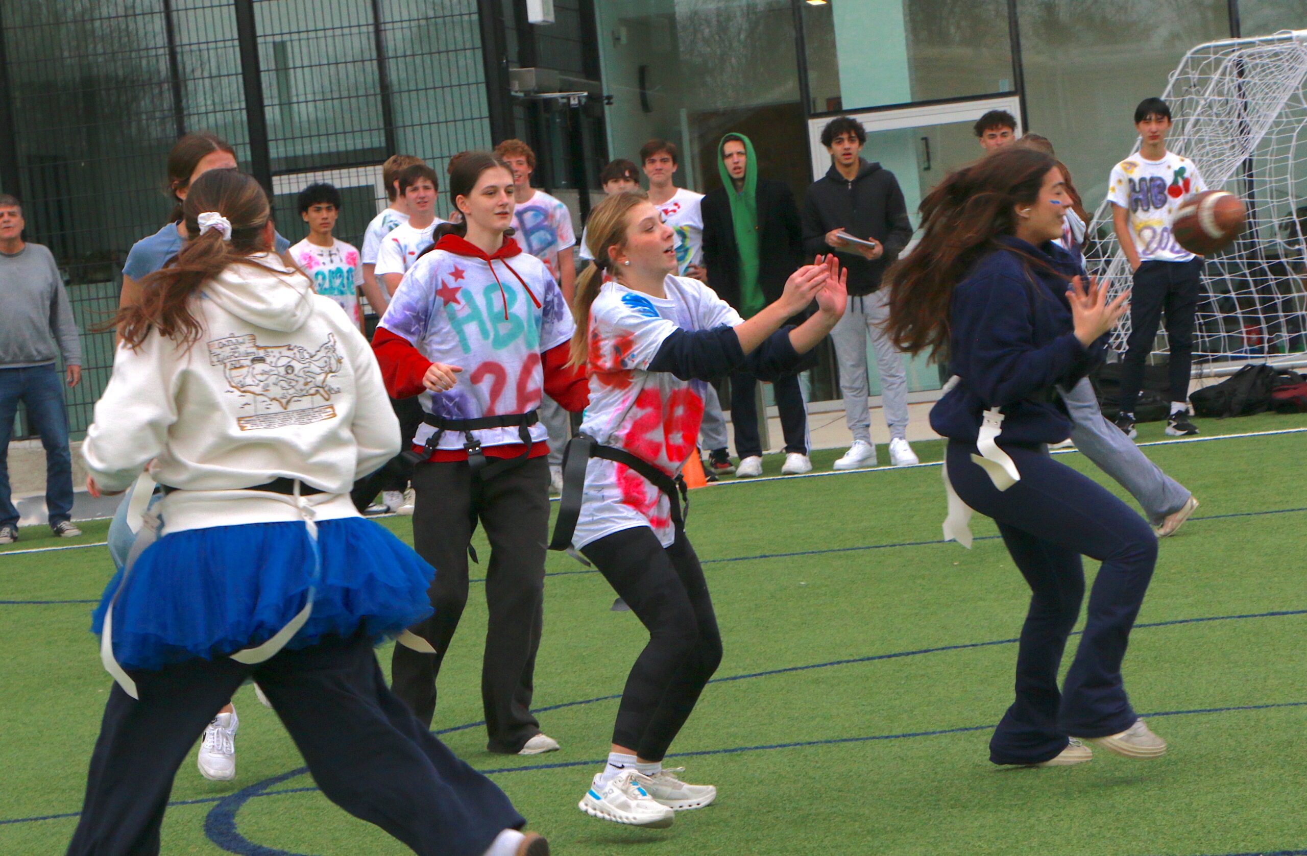 Students competing in the Turkey Bowl
