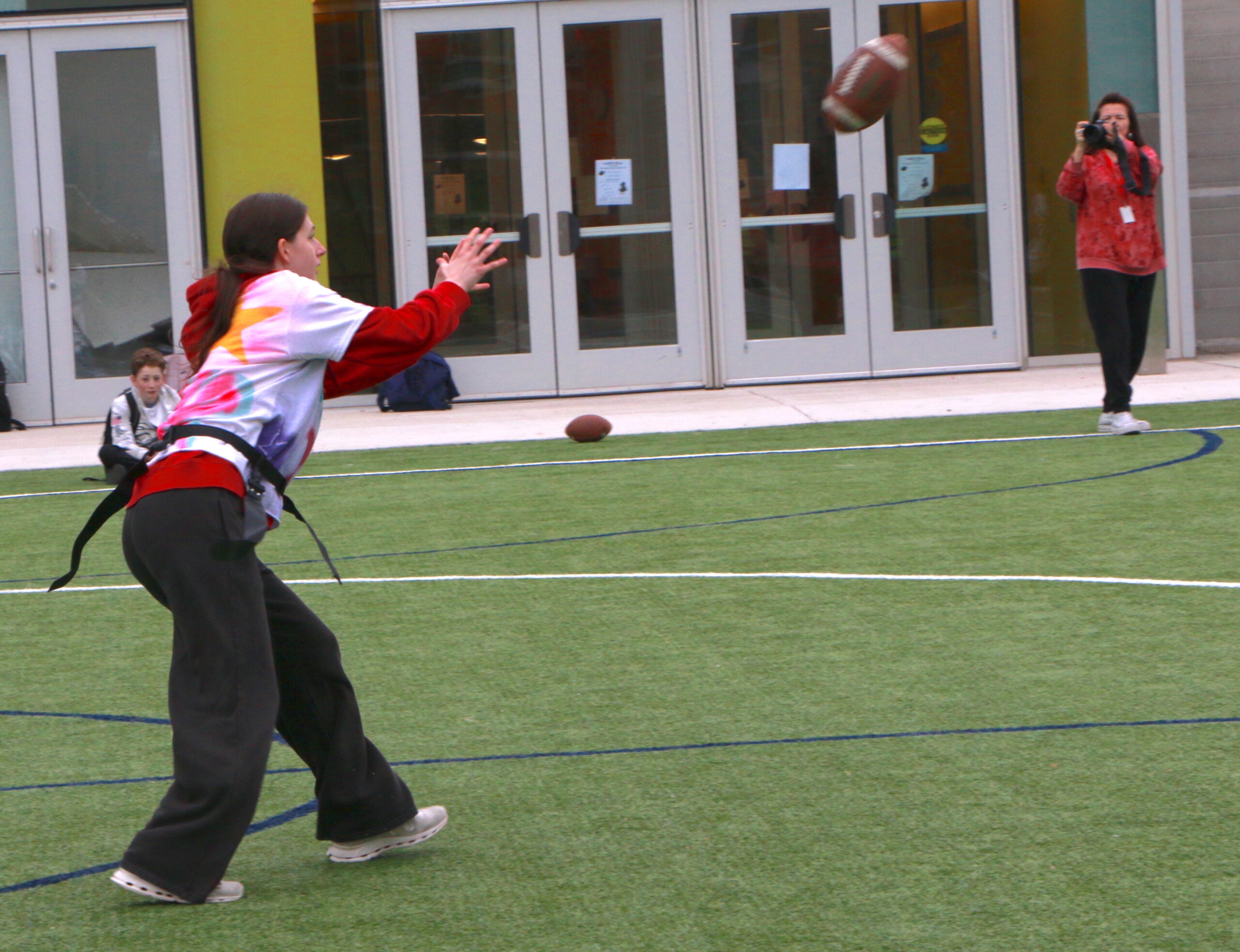 Students competing in the Turkey Bowl