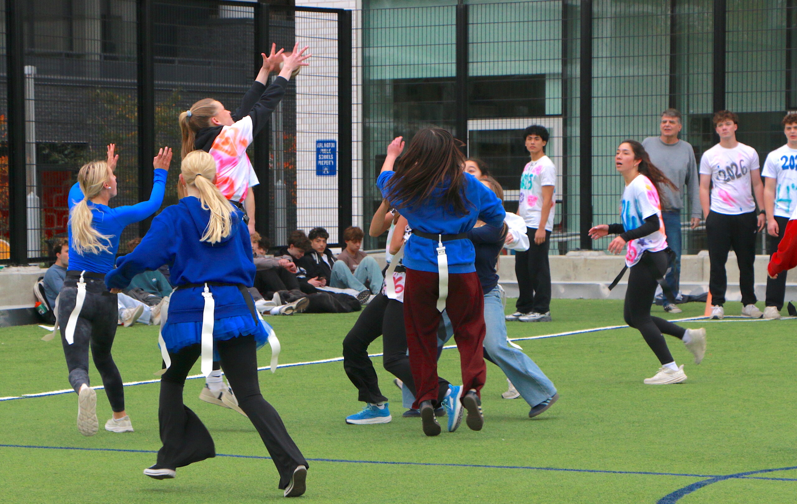 Students competing in the Turkey Bowl