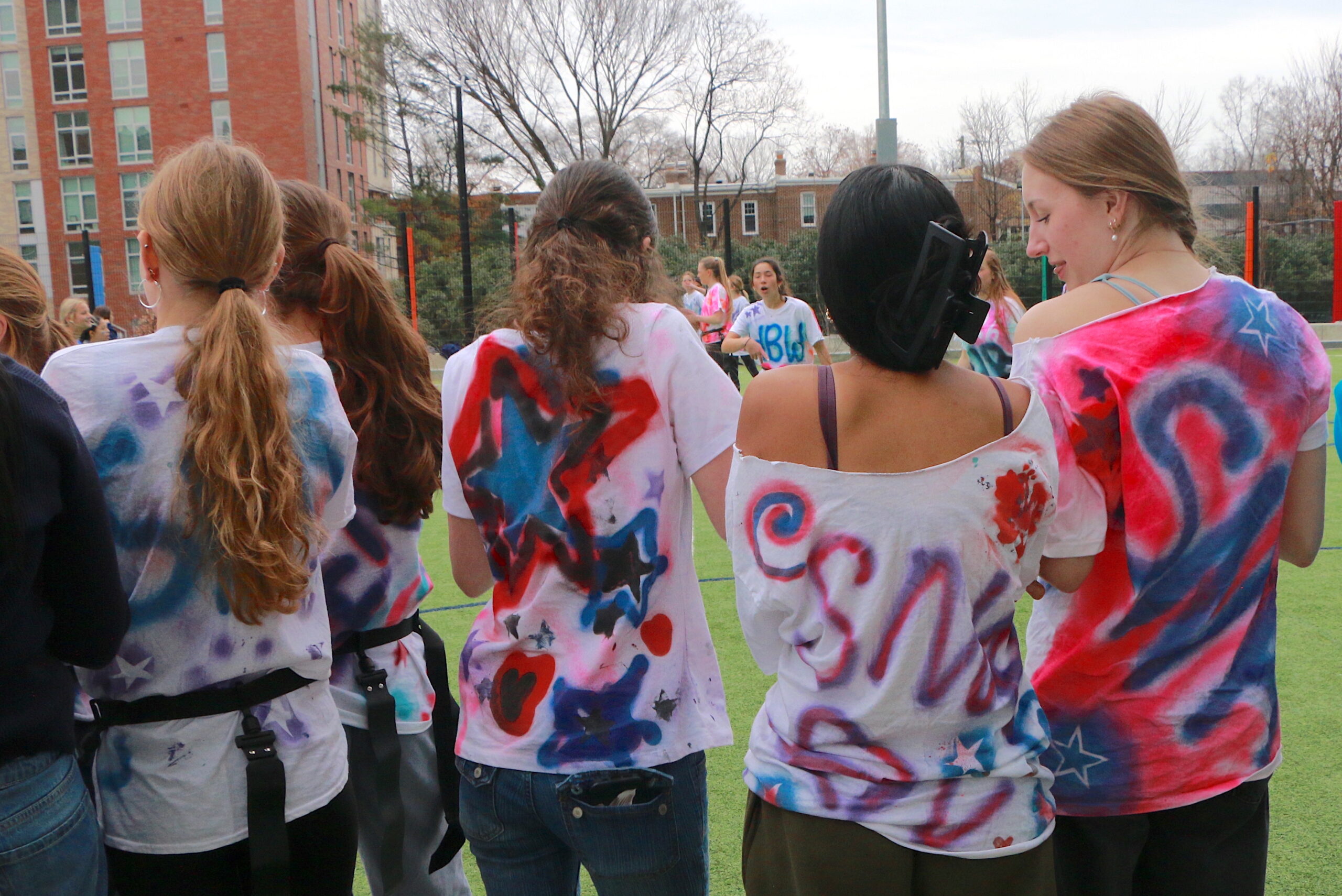 Students cheering at the Turkey Bowl