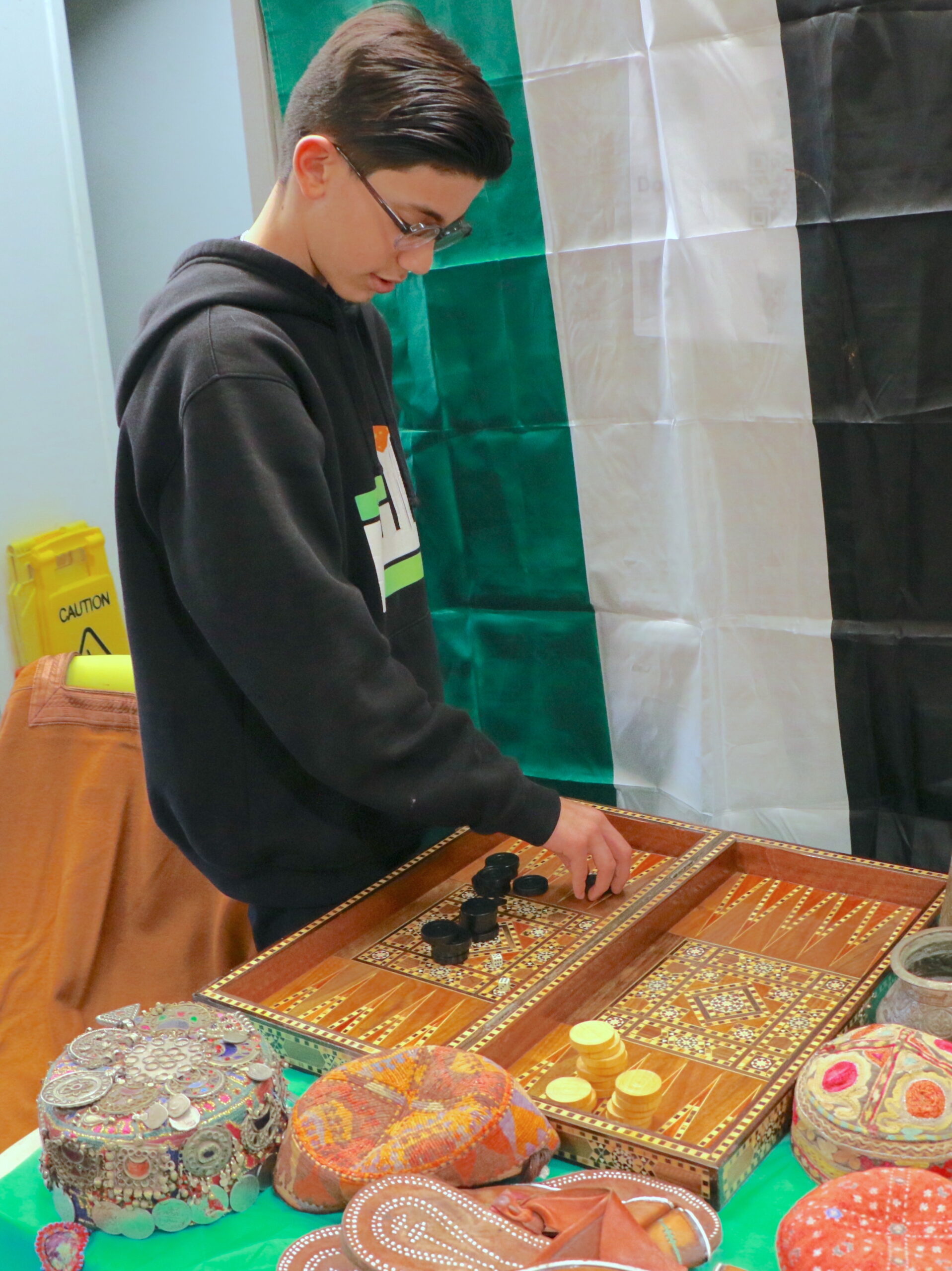 Student participating in the Culture Fair