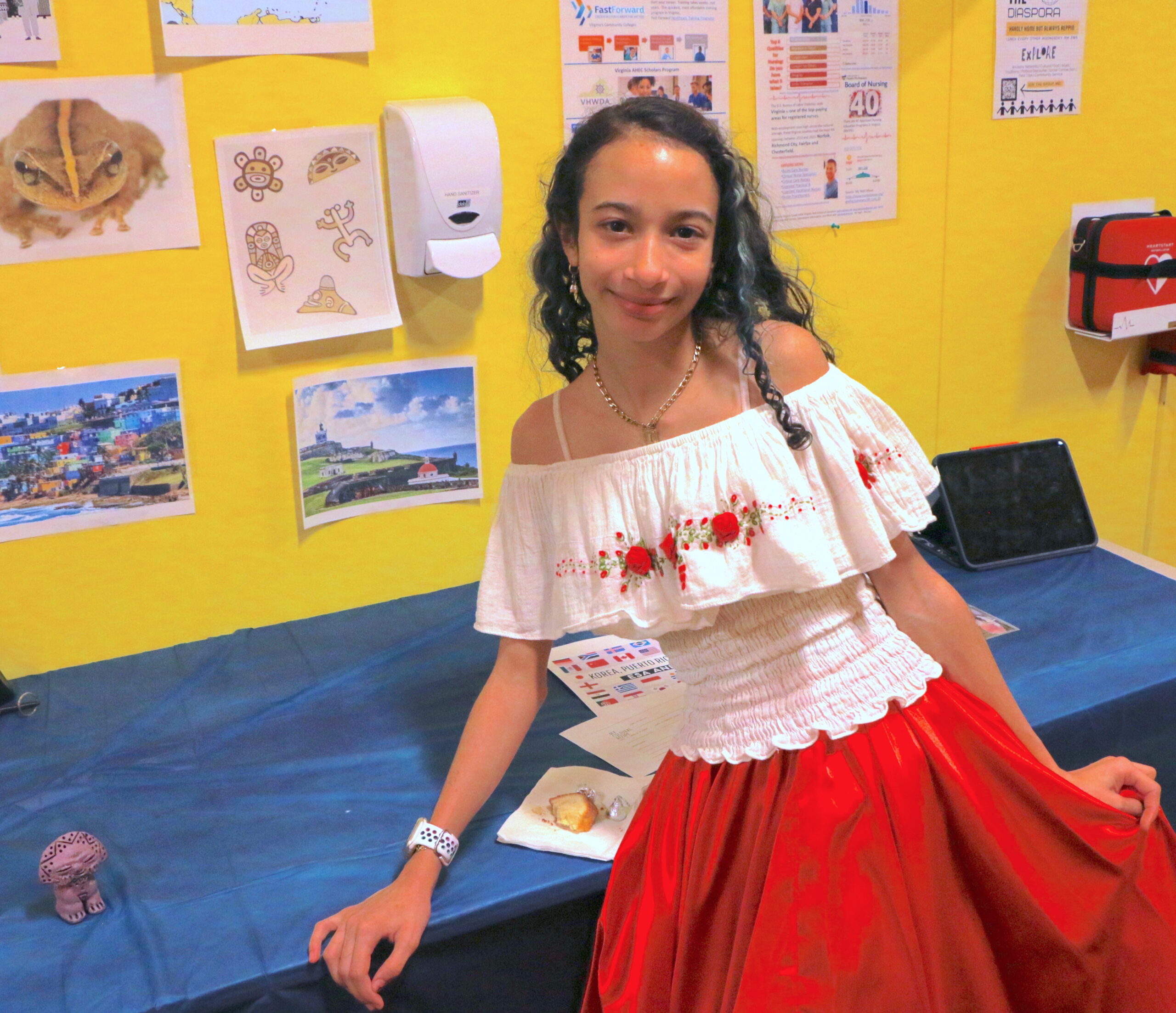 Student participating in the Culture Fair