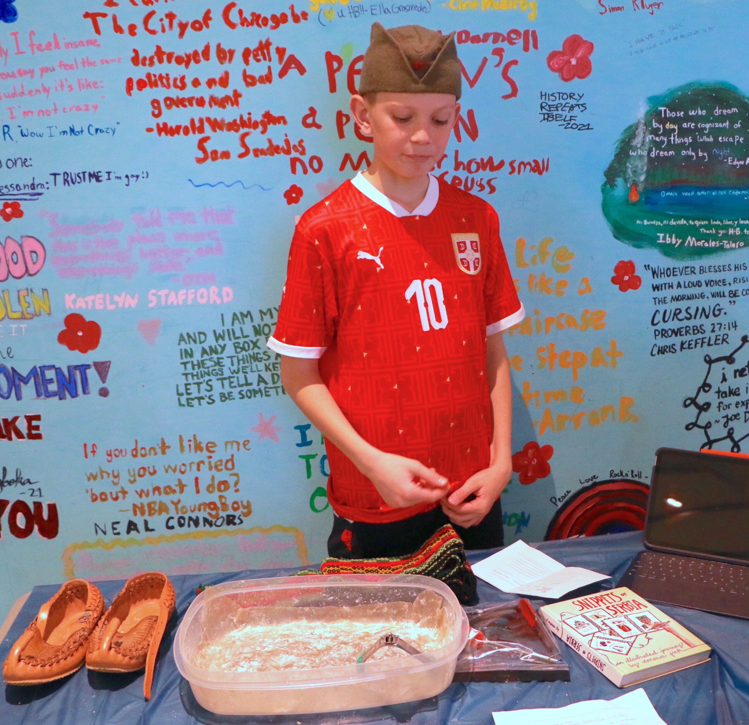 Student participating in the Culture Fair