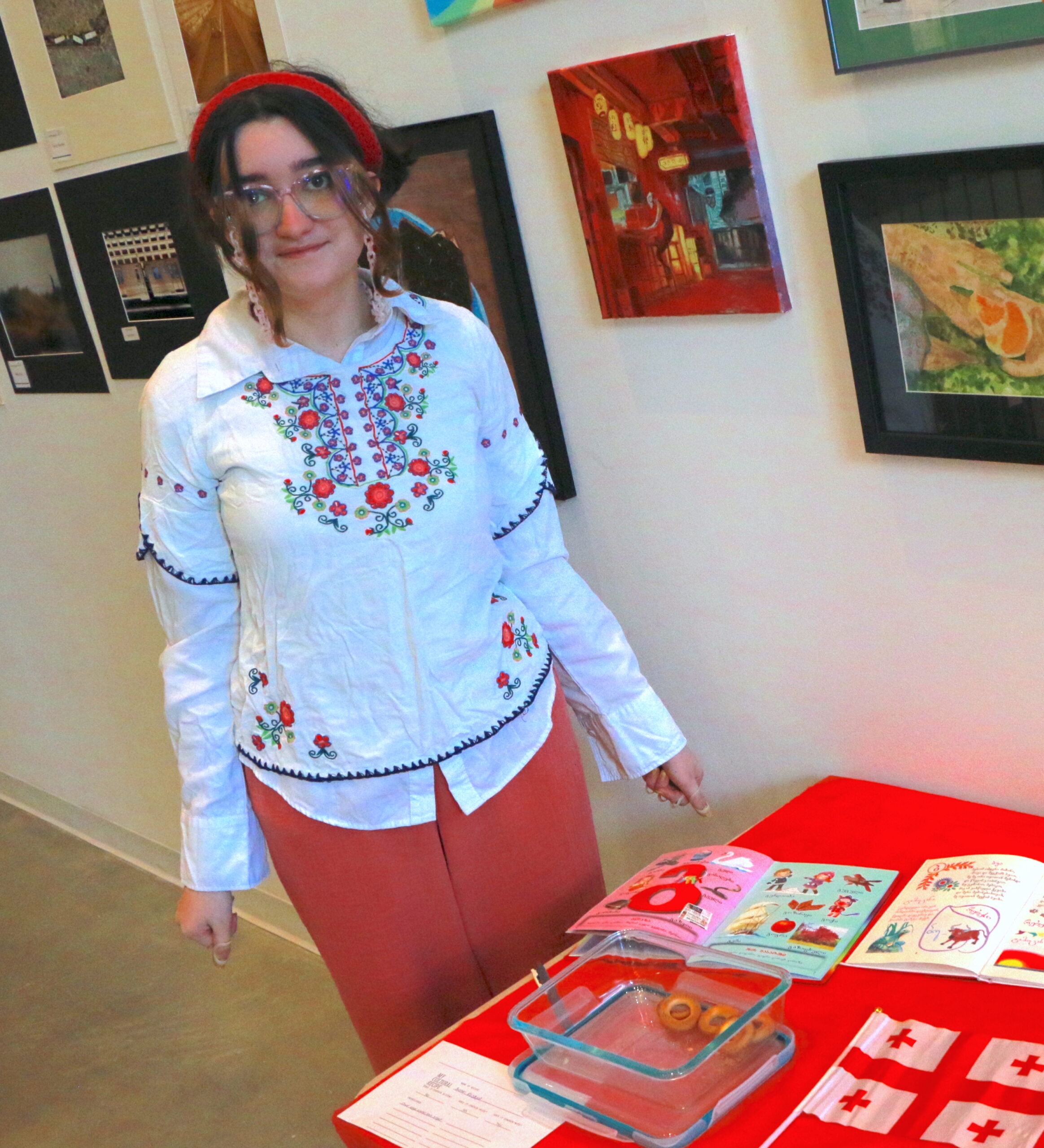 Student participating in the Culture Fair