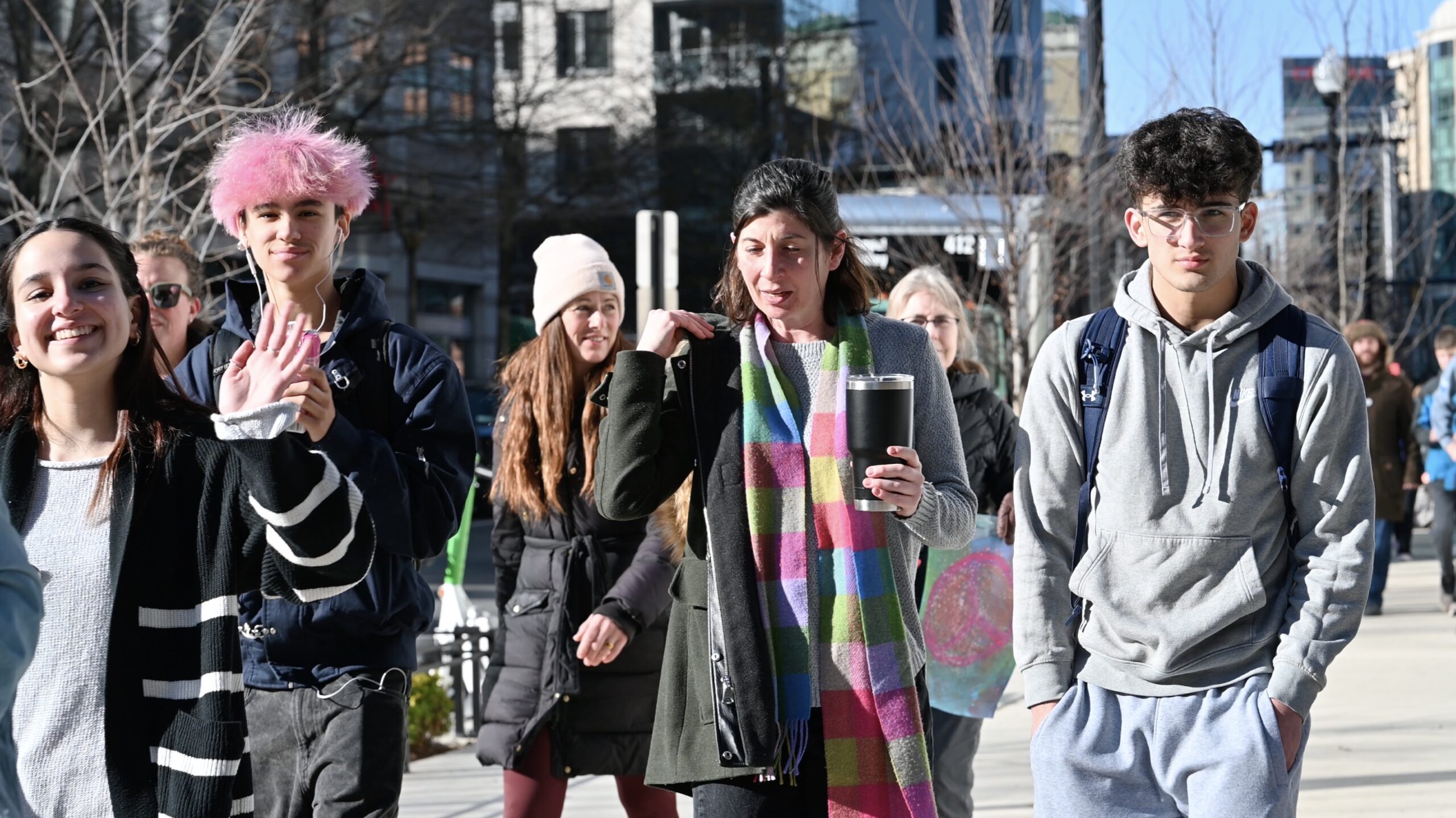 Students and teachers participating in the MLK Jr. Legacy Peace Walk