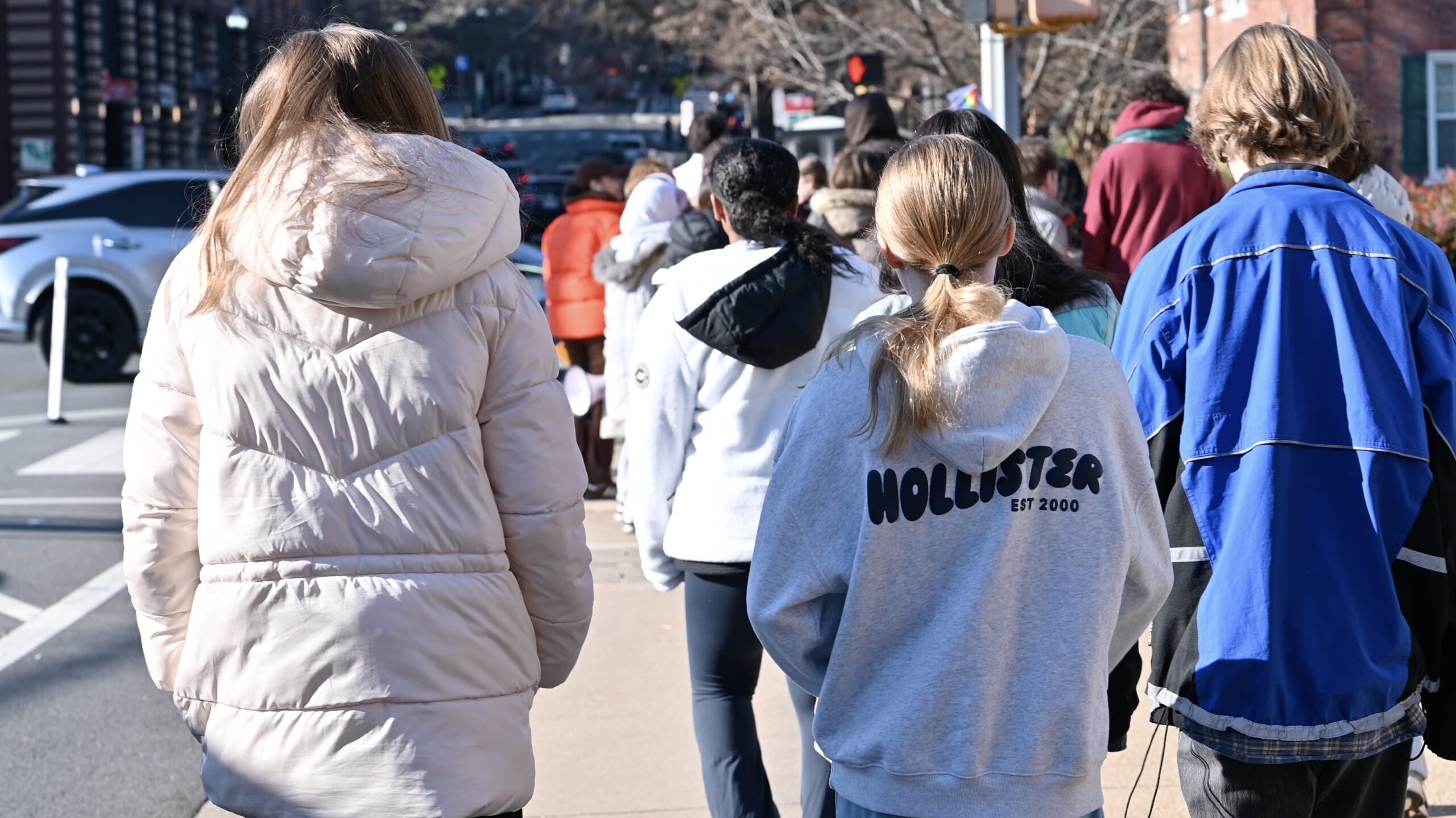 Students and teachers participating in the MLK Jr. Legacy Peace Walk