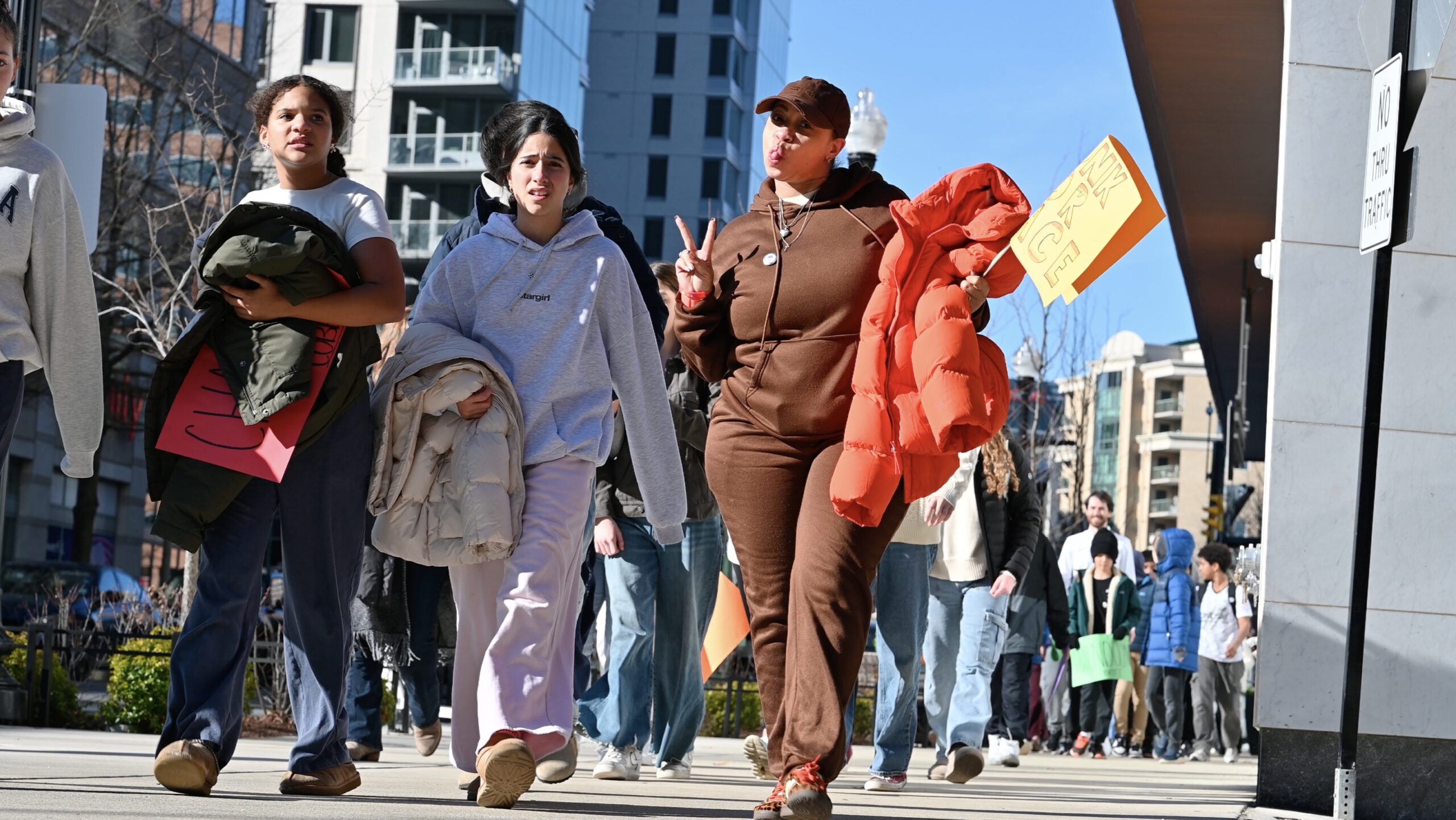 Students and teachers participating in the MLK Jr. Legacy Peace Walk