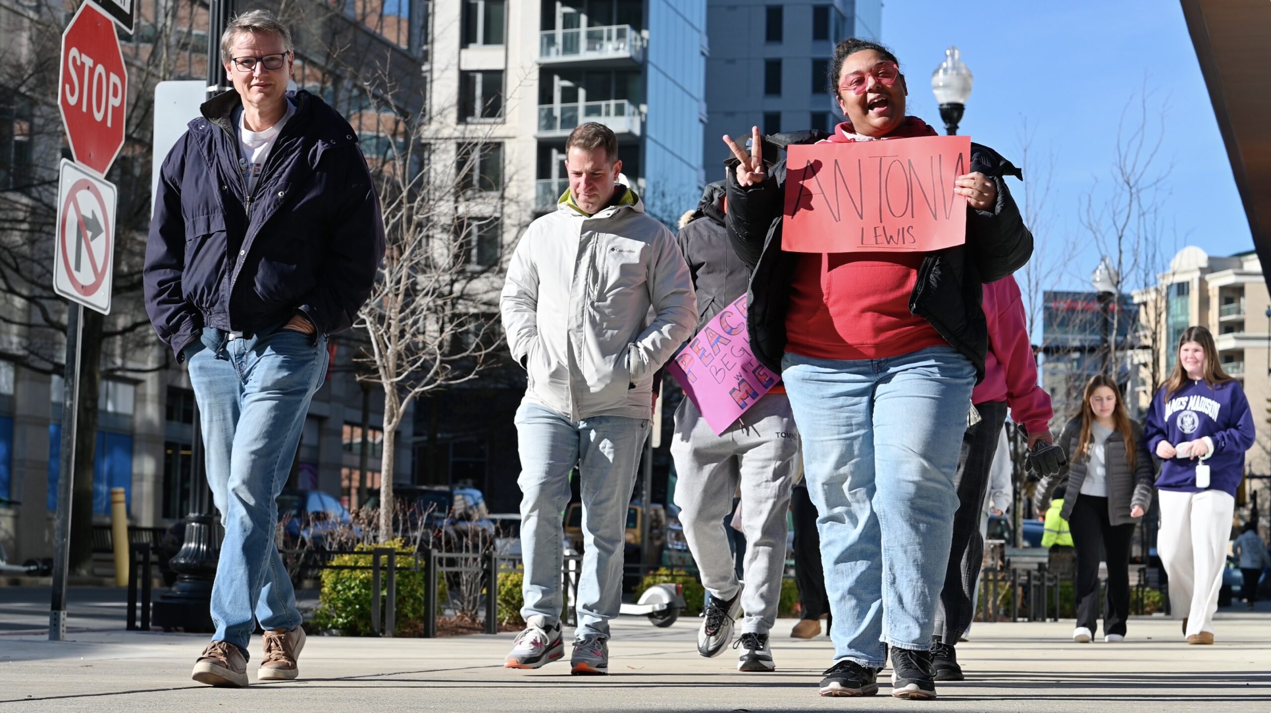 Students and teachers participating in the MLK Jr. Legacy Peace Walk