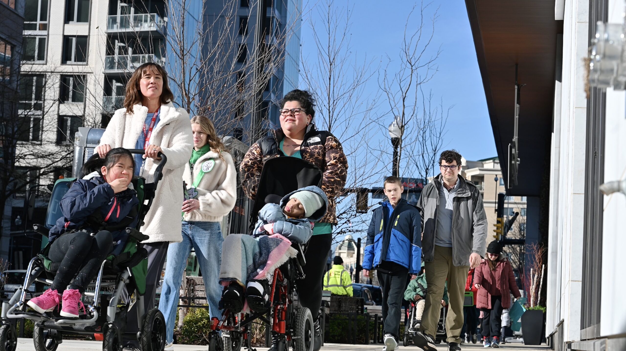 Students and teachers participating in the MLK Jr. Legacy Peace Walk