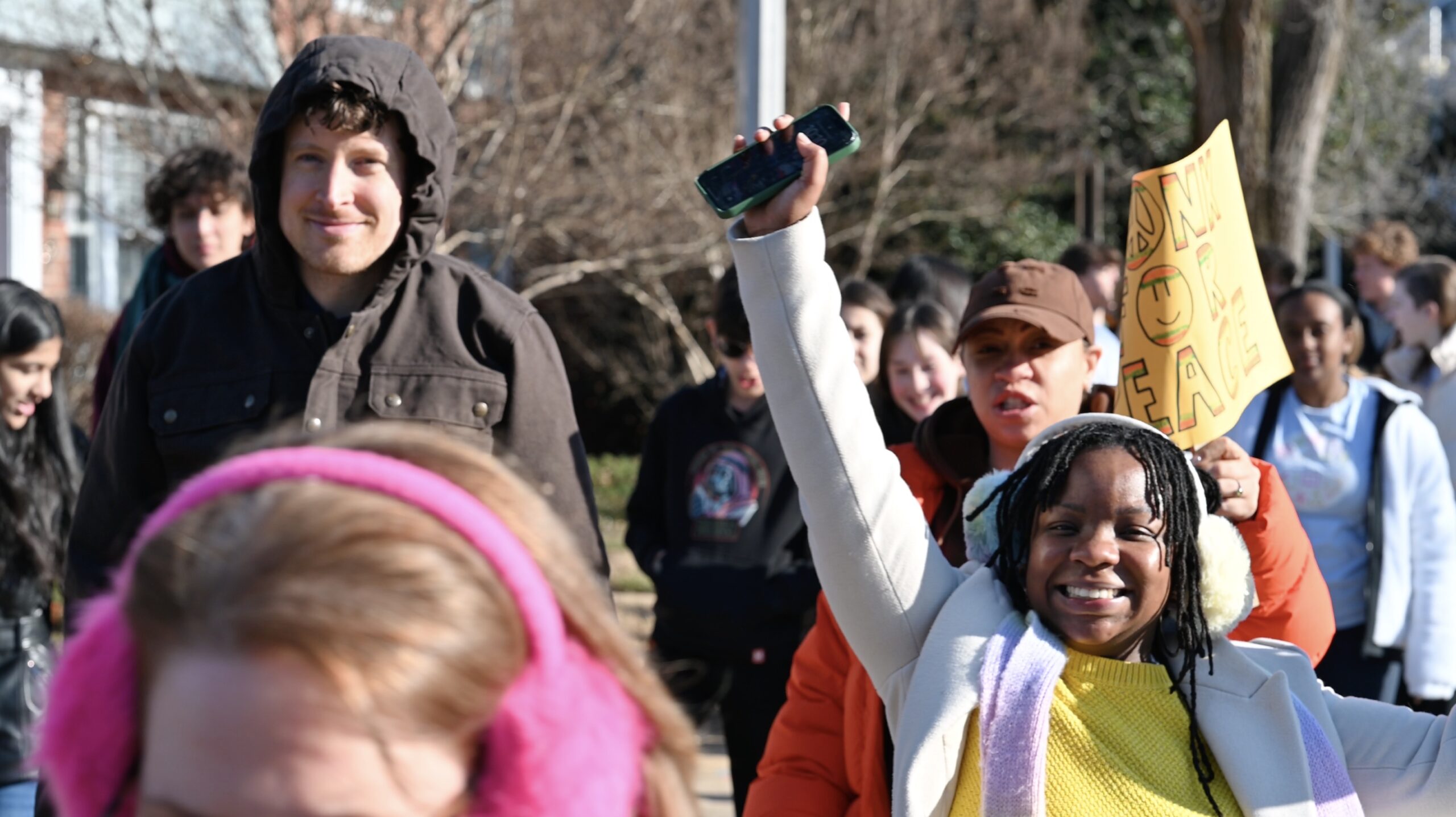 Students and teachers participating in the MLK Jr. Legacy Peace Walk