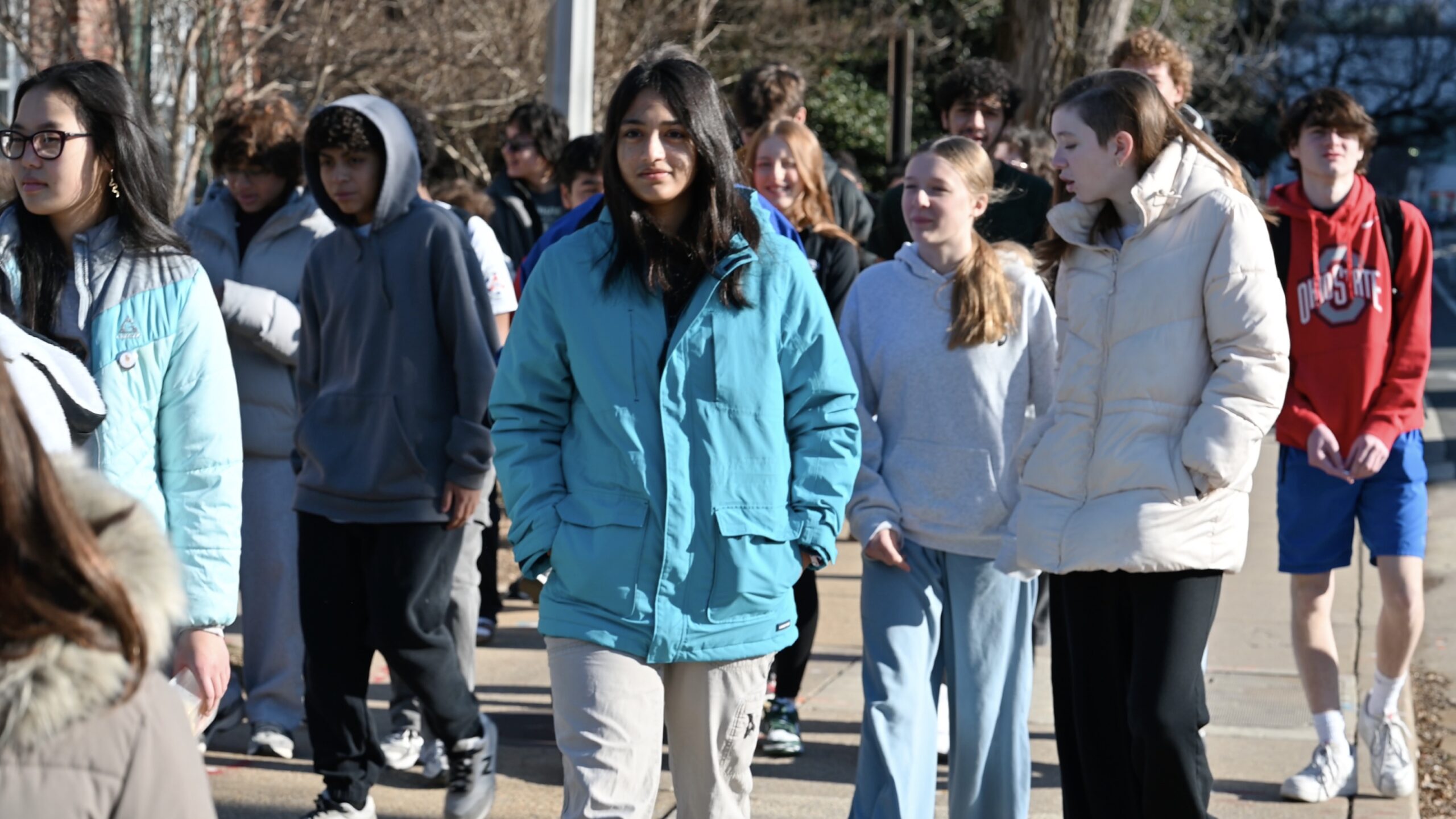 Students and teachers participating in the MLK Jr. Legacy Peace Walk