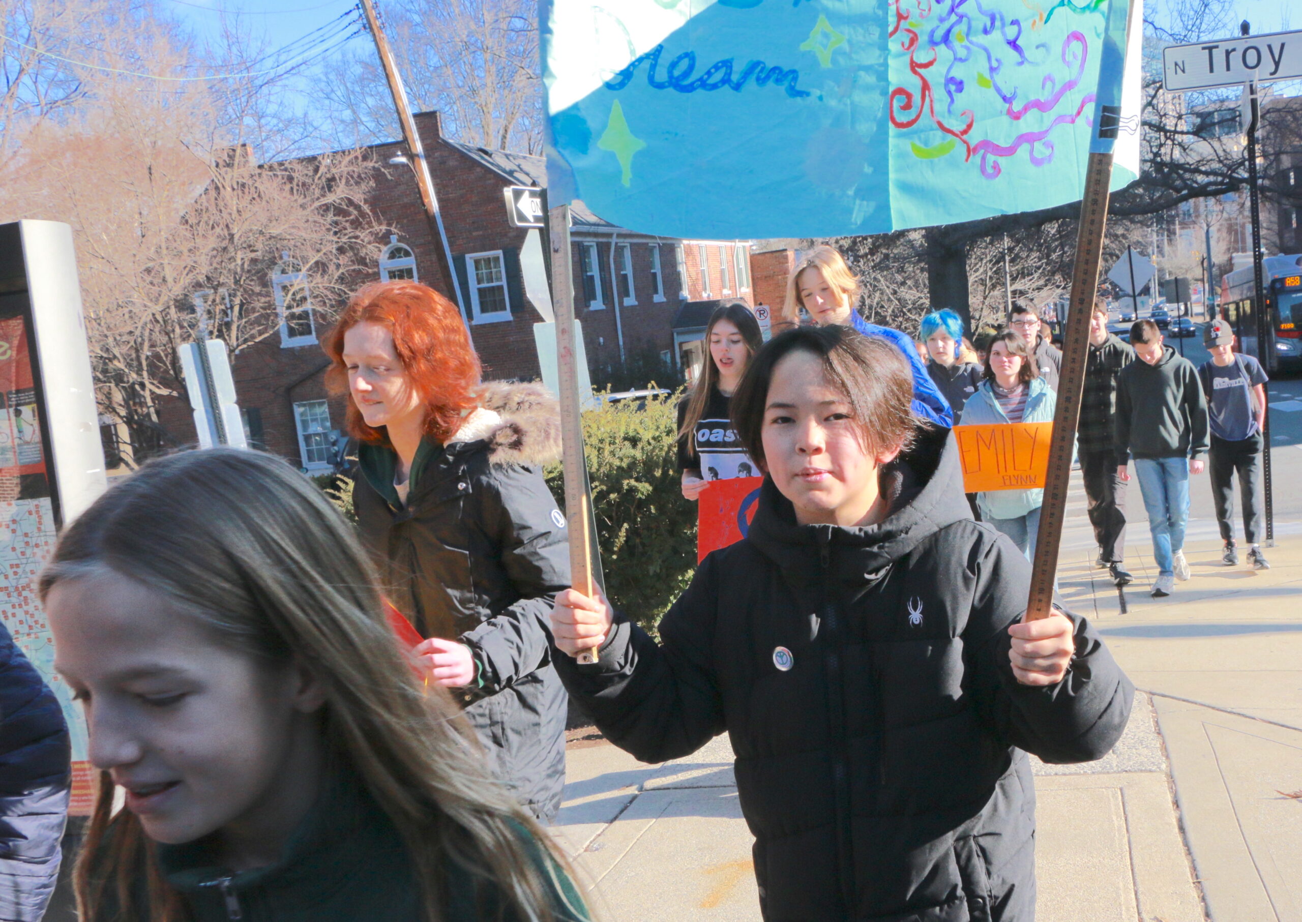 Students and teachers participating in the 1st Annual MLK Jr. Legacy Peace Walk