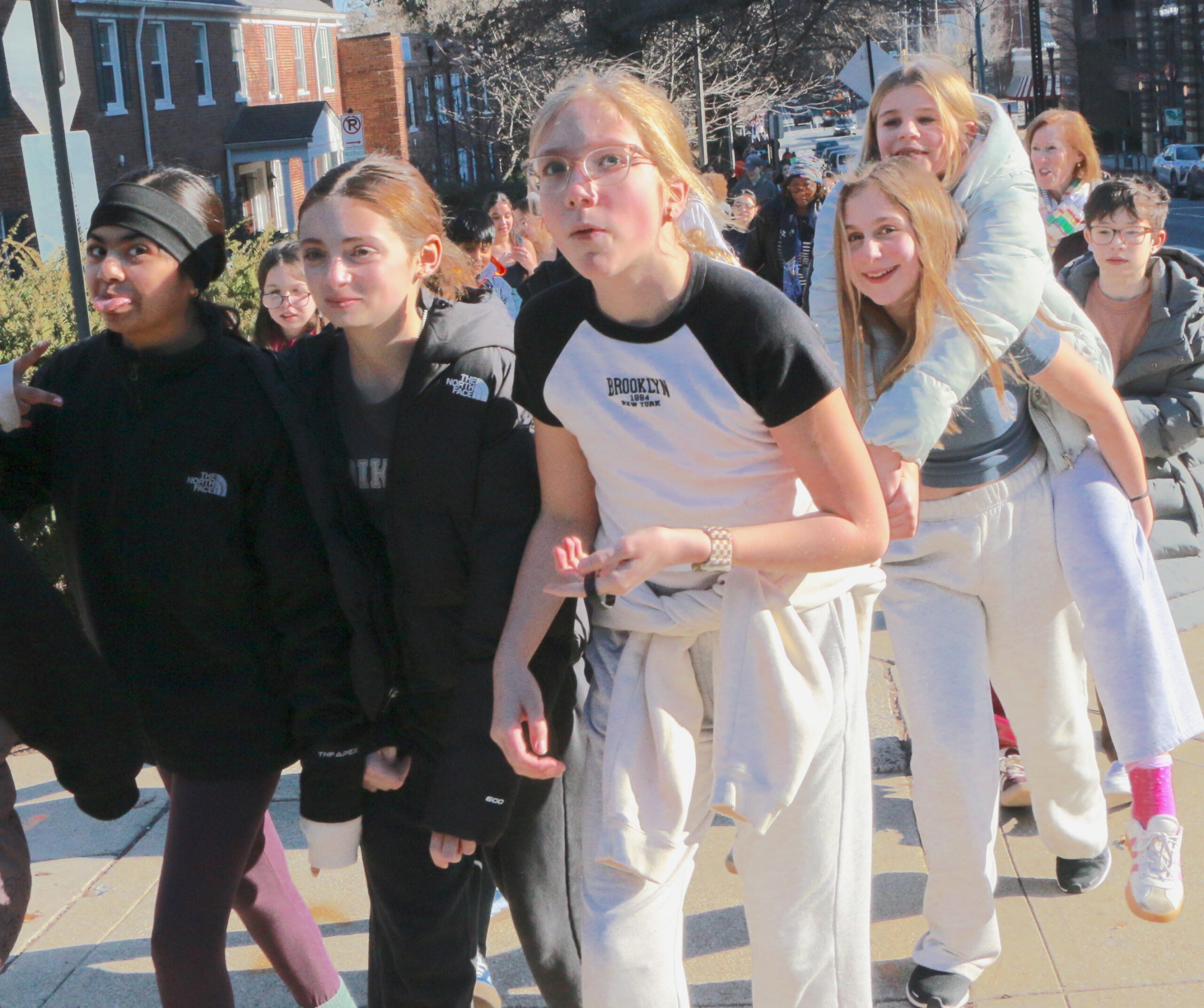 Students participating in the 1st Annual MLK Jr. Legacy Peace Walk