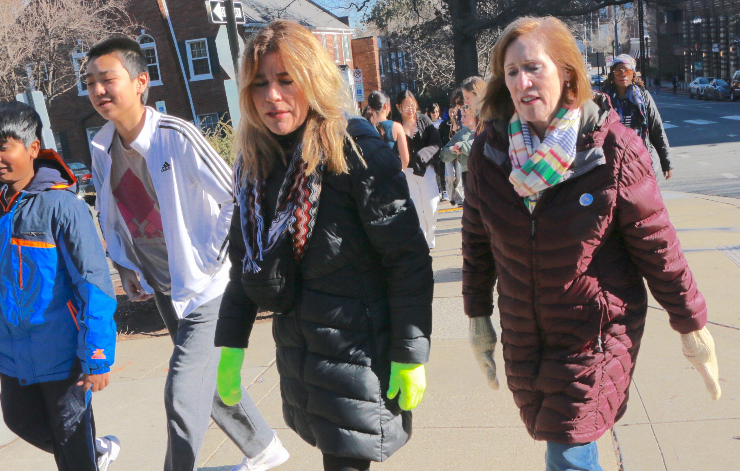 Students and teachers participating in the 1st Annual MLK Jr. Legacy Peace Walk