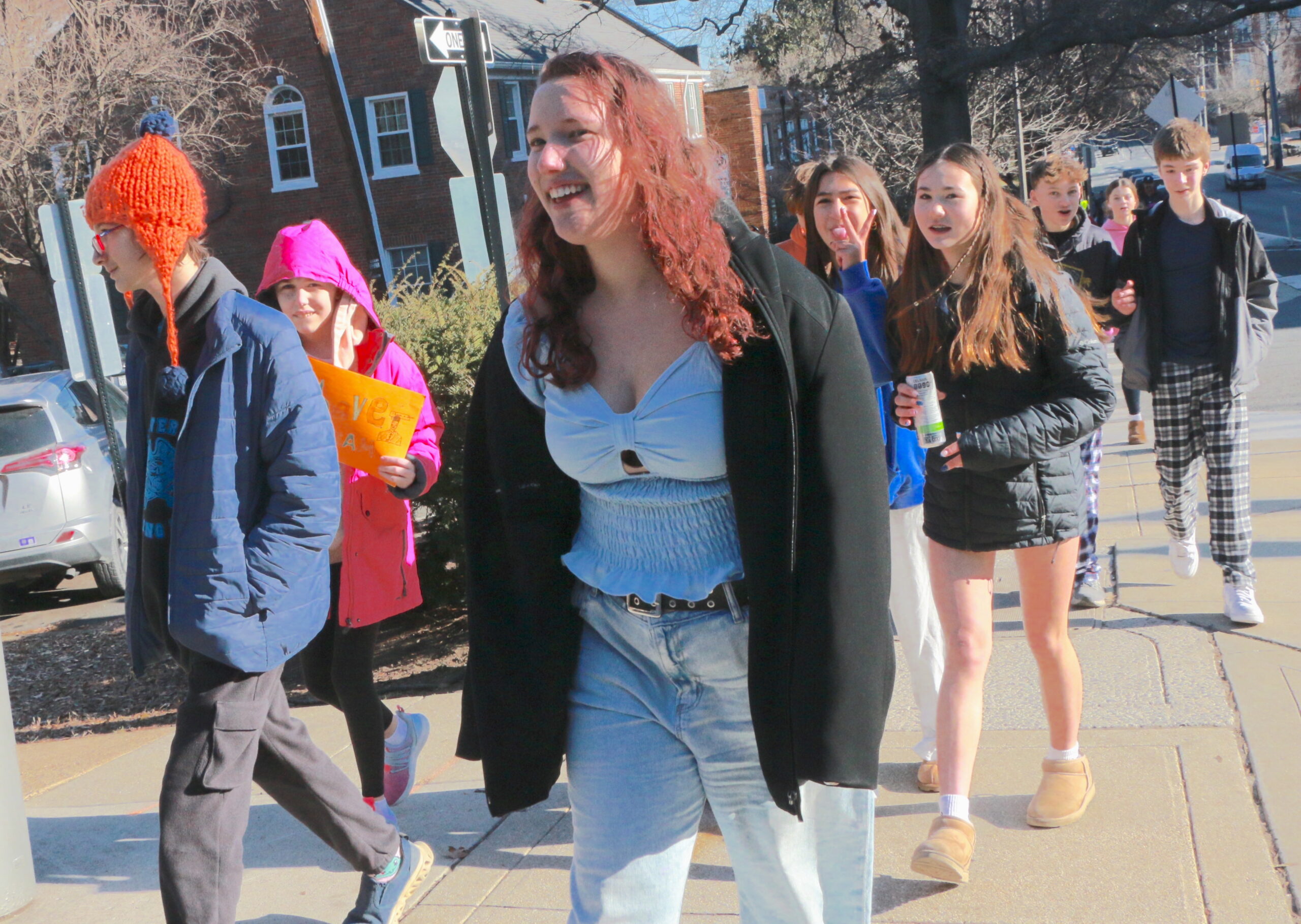 Students and teachers participating in the 1st Annual MLK Jr. Legacy Peace Walk