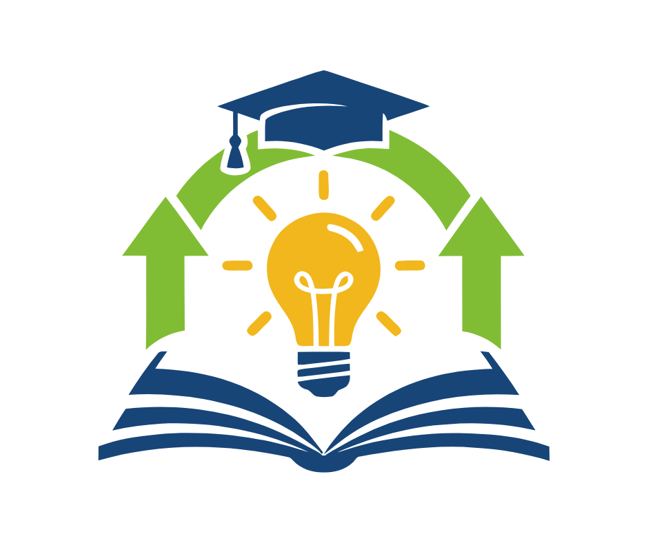Image of open book, light bulb, and graduation cap